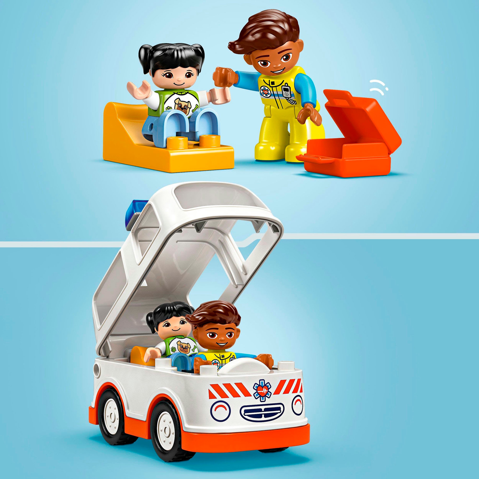 LEGO® Konstruktionsspielsteine »Rettungswagen mit Fahrer (10447), LEGO DUPLO Town« Made in Europe