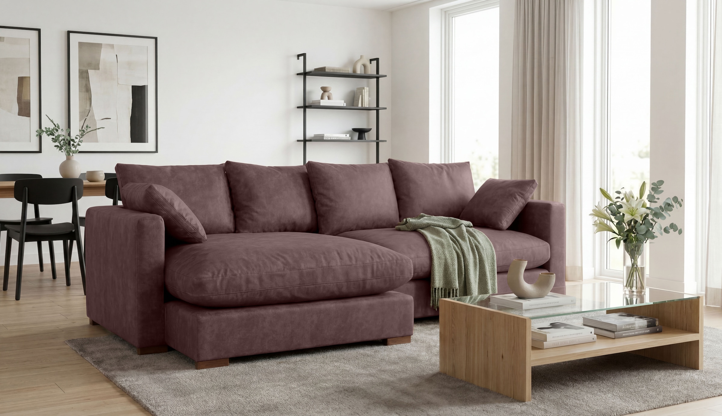 GOODproduct Canapé d'angle »Coray« largeur 266 cm, extra doux et moelleux, avec plumes et duvet