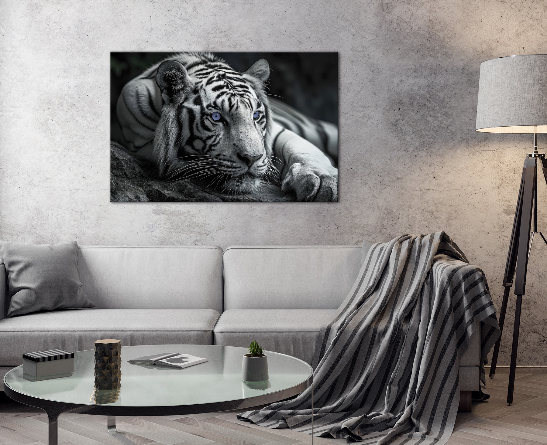 Bönninghoff Bild »Wandbild TIGER 78x118 cm – Leinwandbild Keilrahmen Deko modern« Raubkatzen | Tiger | Wildtiere auf Keilrahmen gespannt