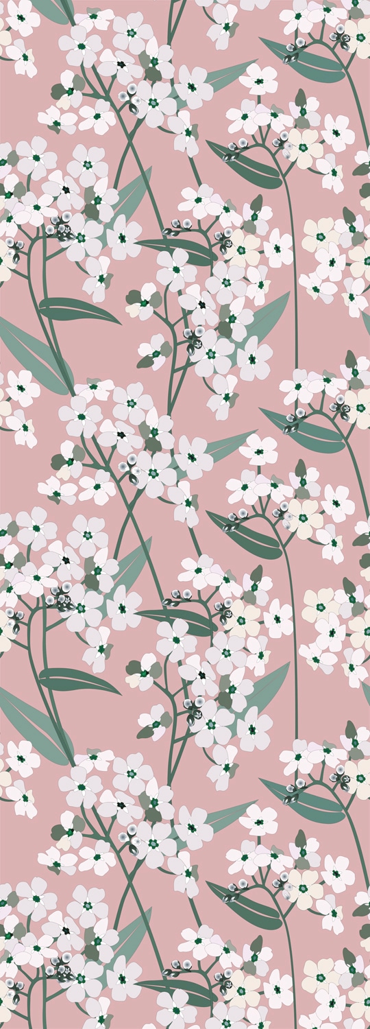 Image of queence Vinyltapete "Nisa" Motiv bedruckt botanisch floral gemustert natürlich glatt 90x250cm, selbstklebend, kinderleichte Anbringung, Sticker