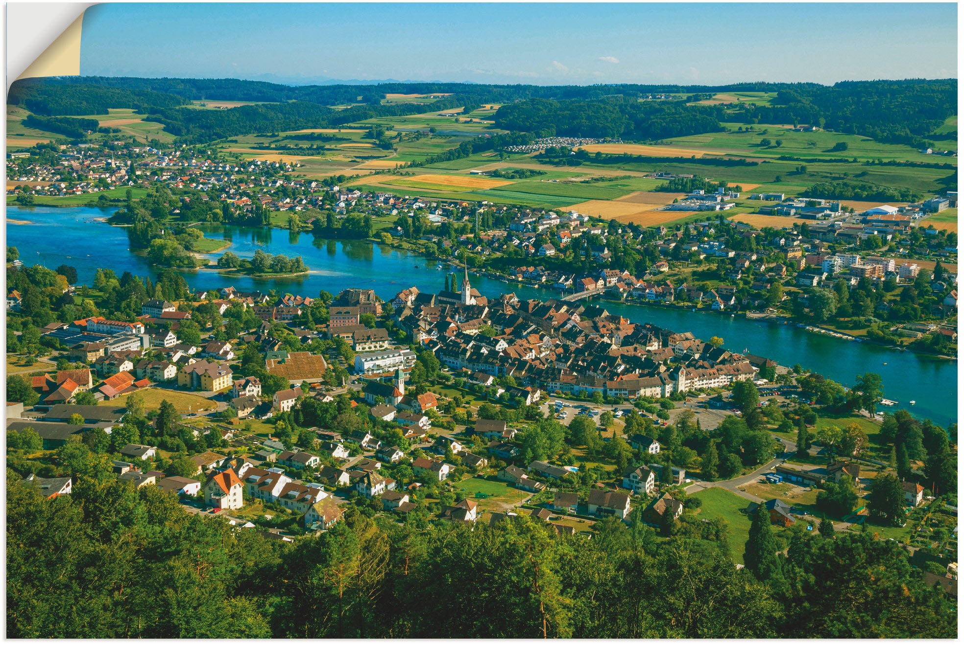 Image of Artland Wandbild »Blick über Stein am Rhein«, Schweiz, (1 St.), in vielen Grössen & Produktarten - Alubild / Outdoorbild für den Aussenbereich, Leinwandbild, Poster, Wandaufkleber / Wandtattoo auch für Badezimmer geeignet bei Ackermann Versand Schweiz