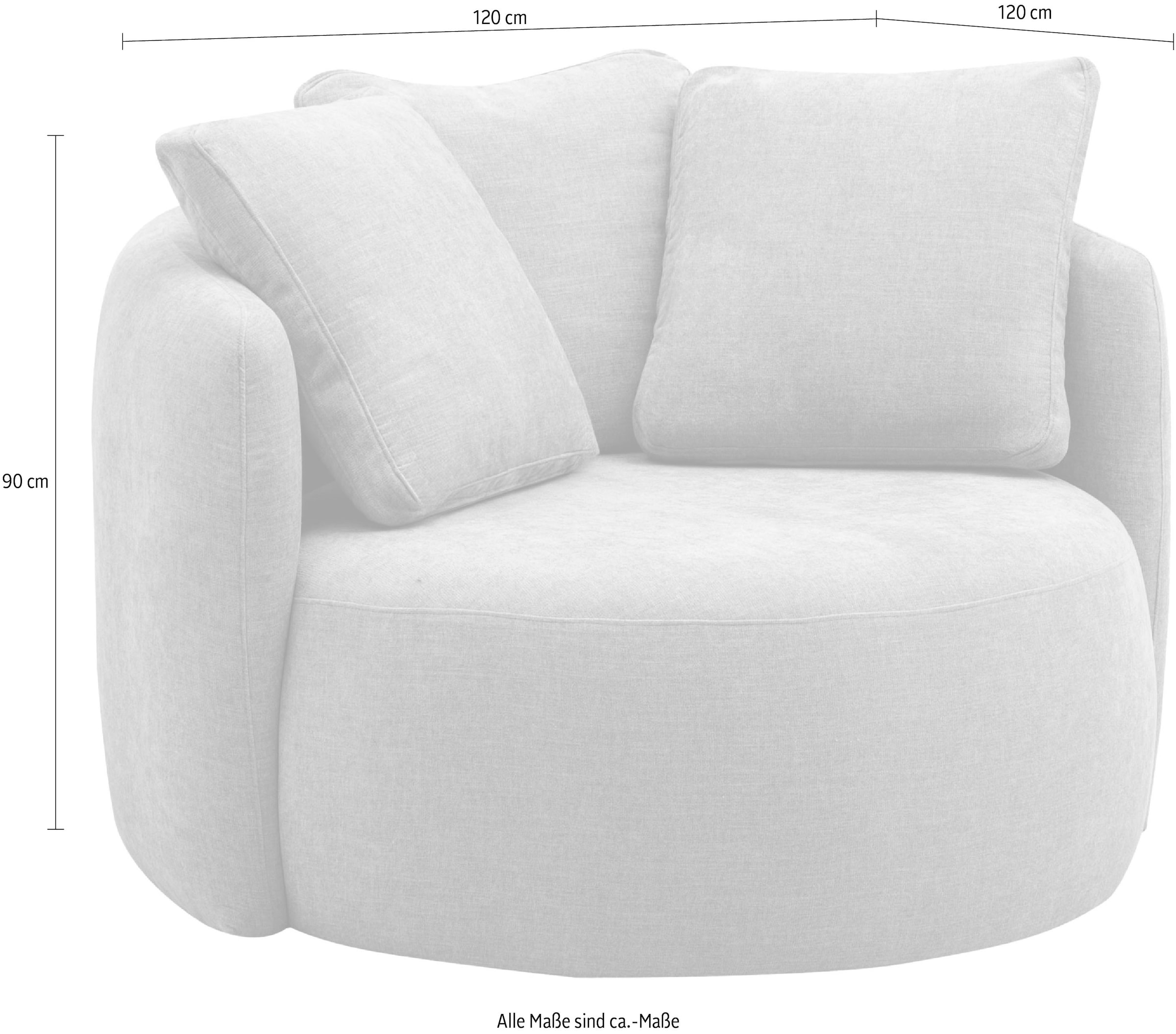 GOODproduct Sessel »Kaarl, moderner Rundsessel, Loungesessel, Loveseat« Webstoff, in fünf Farben, inkl. Rückenkissen, zeitloses Design