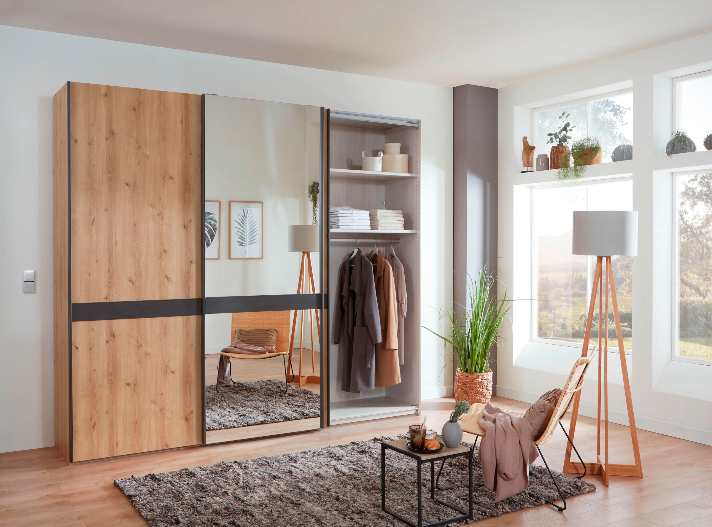 WIEMANN Armoire à portes coulissantes »Rialto« hochwertige Dekorfront mit Spiegeltür