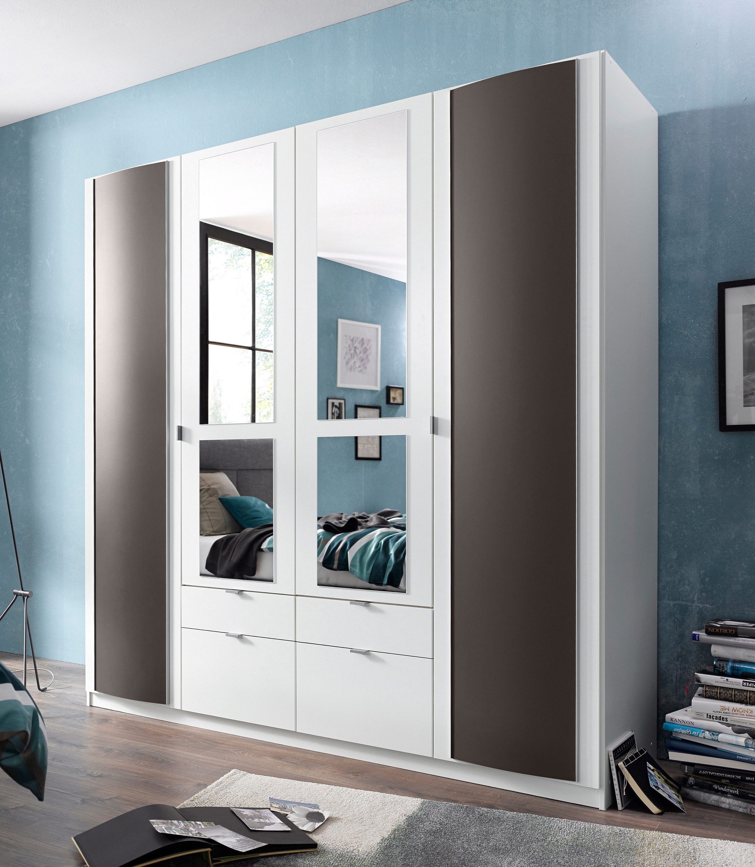 Image of priess Kleiderschrank, mit gerundeten Elementen auf den Aussentüren bei Ackermann Versand Schweiz