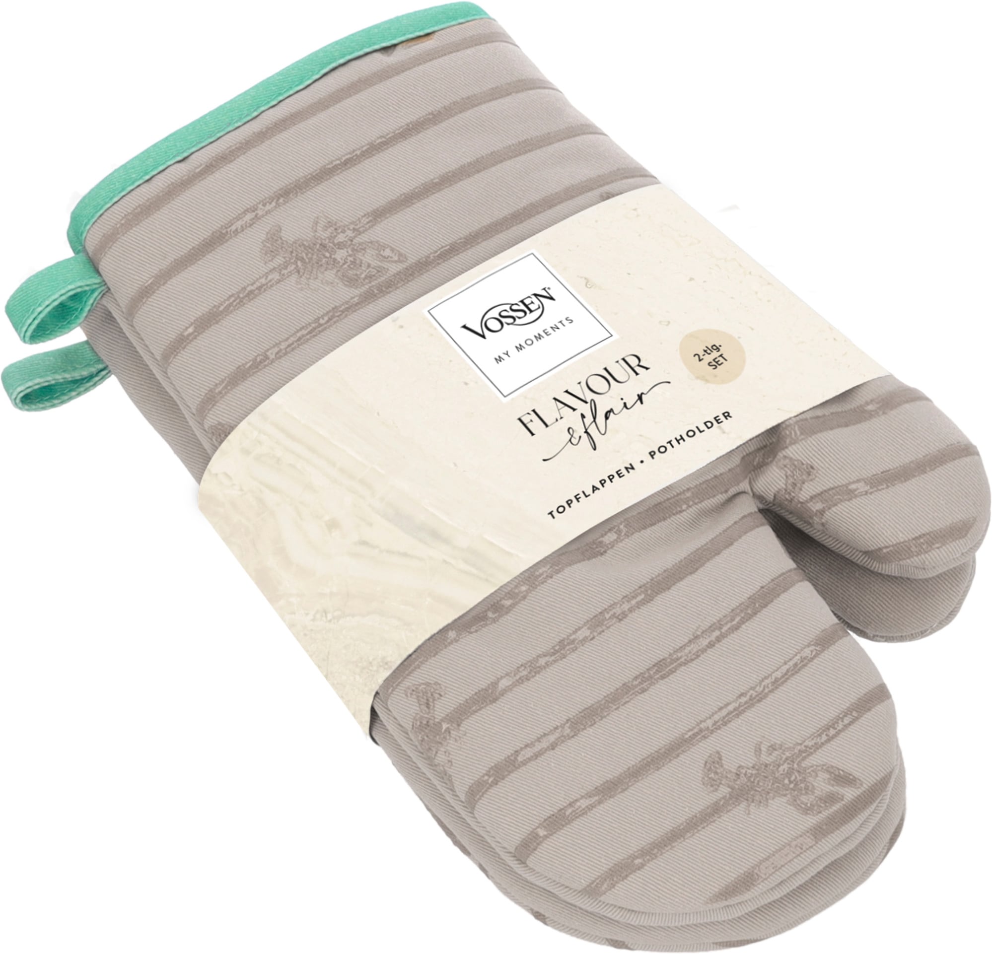 Image of Vossen Topfhandschuhe "Scandi Cook" mit Silikonbeschichtung im Lobster-Design, Hitzebeständig bis 250