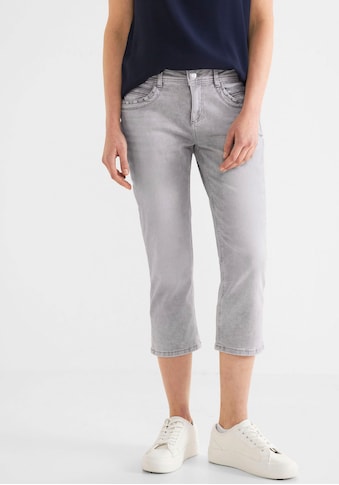 3/4-Jeans, mit Pailletten- und Stickdetails