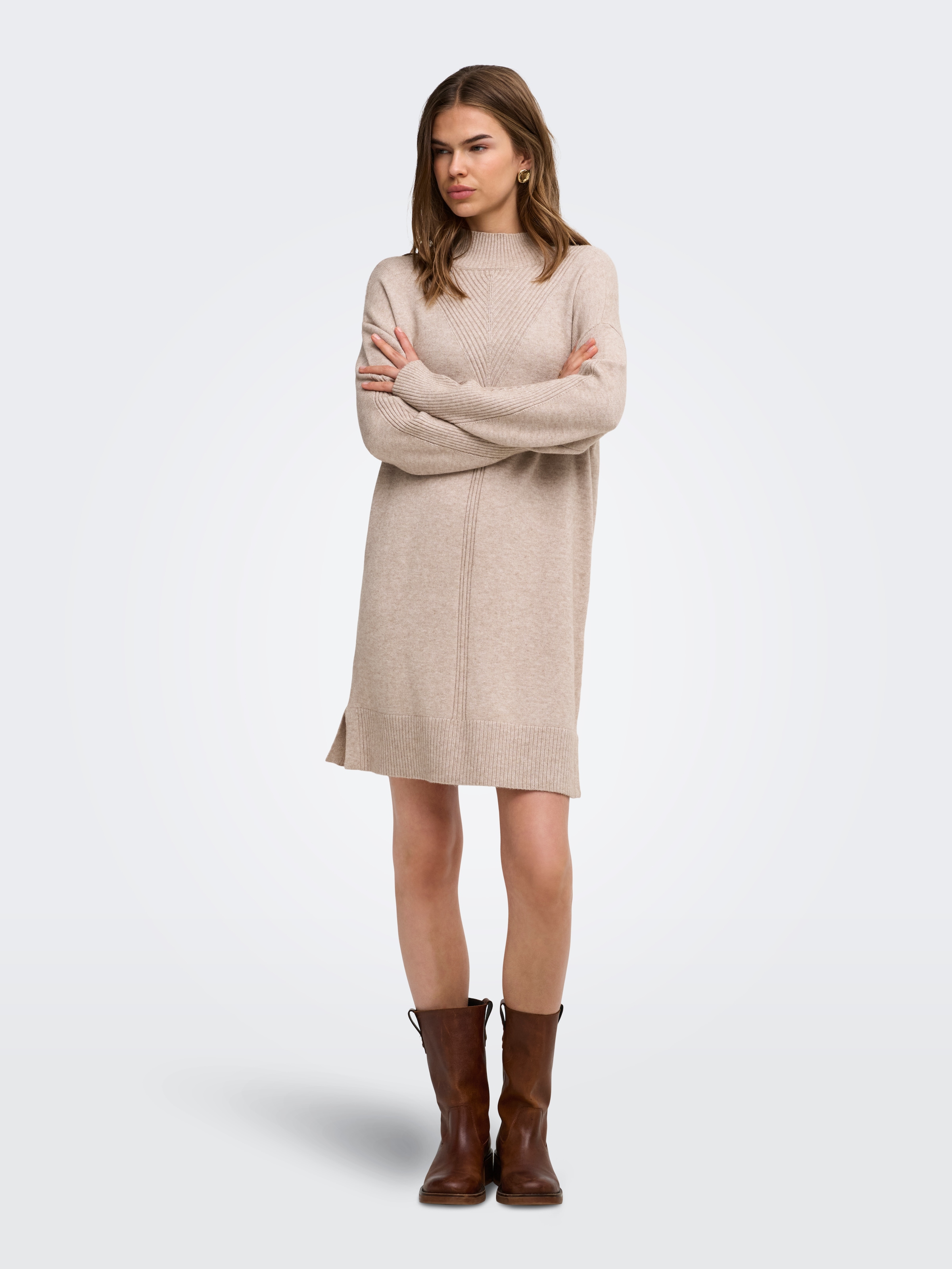 ONLY Strickkleid »ONLPRINCESS LS HIGHNECK DRESS KNT« Viskosemischung, regular fit