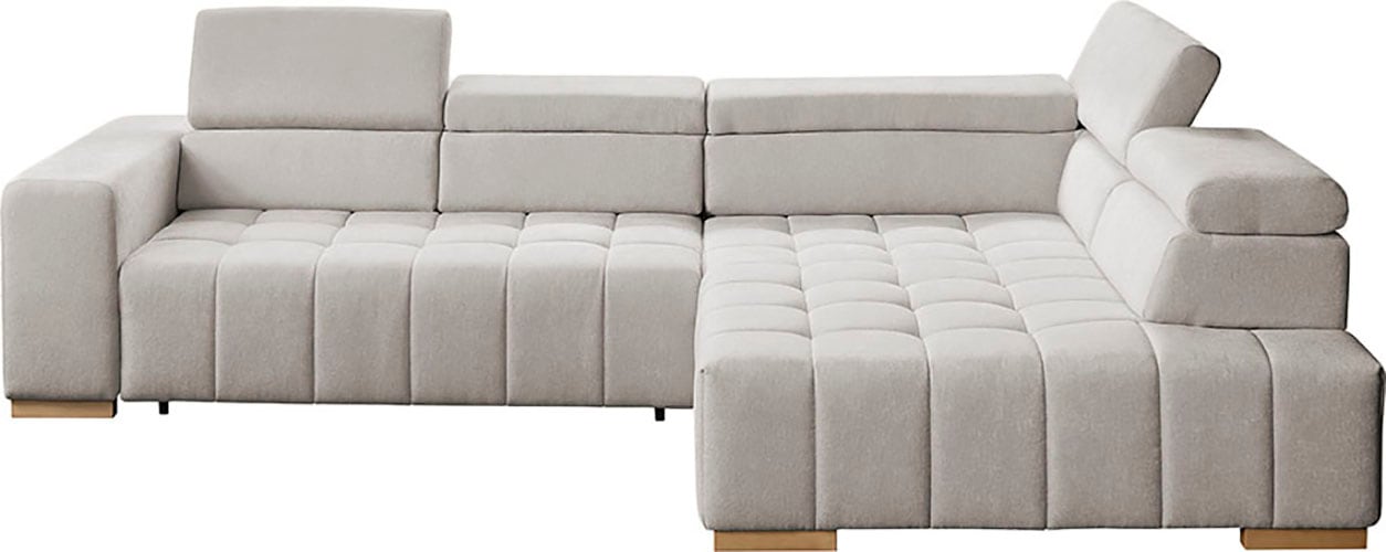exxpo - sofa fashion Canapé d'angle »Elianos, hoher Sitzkomfort, aufwendige Kreuzsteppung im Sitz, L-Form« Kopfteile & Sitztiefe verstellbar, ohne Bettfunktion