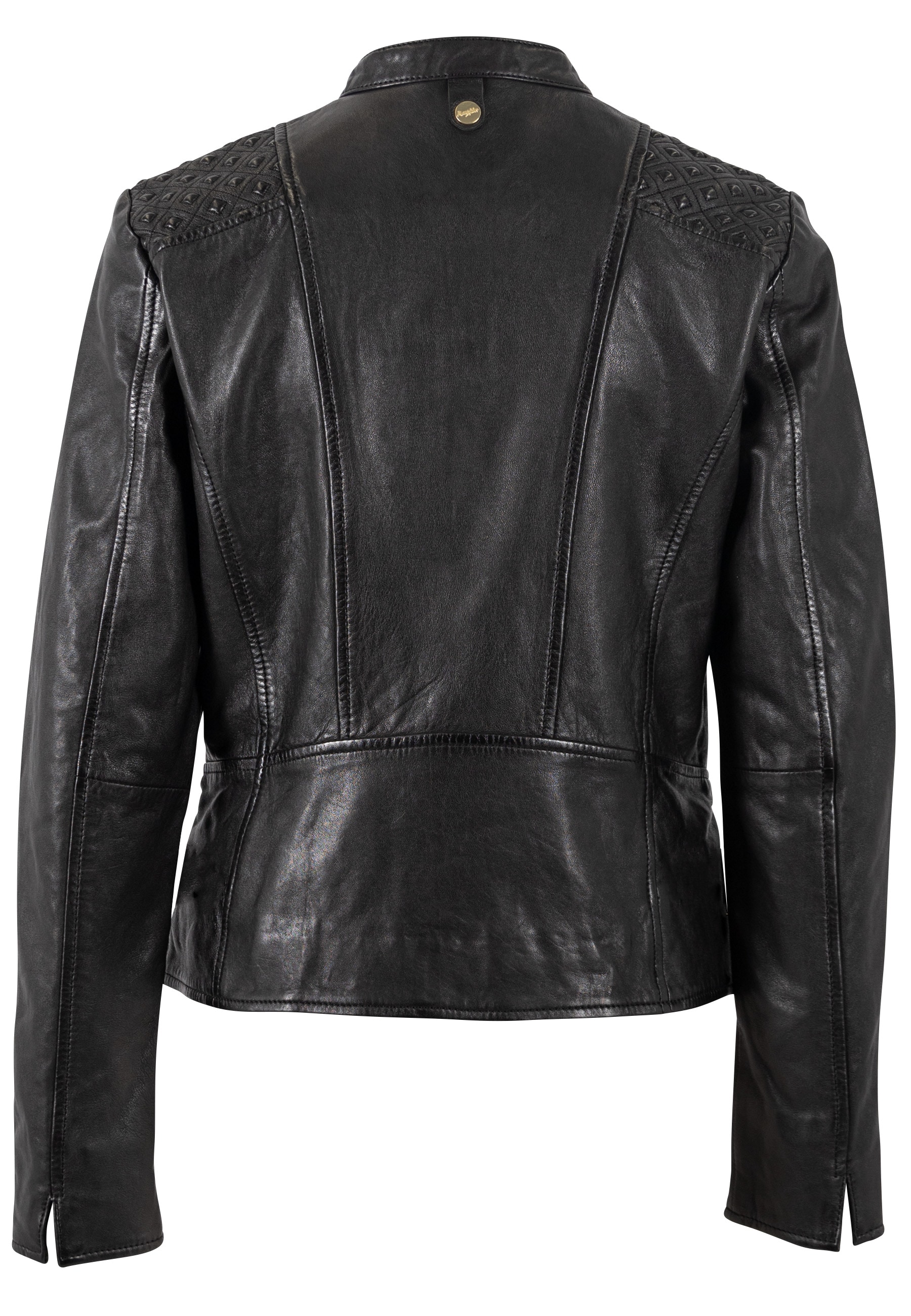 Mauritius Lederjacke »MWMakena« mit Stehkragen & Drucker