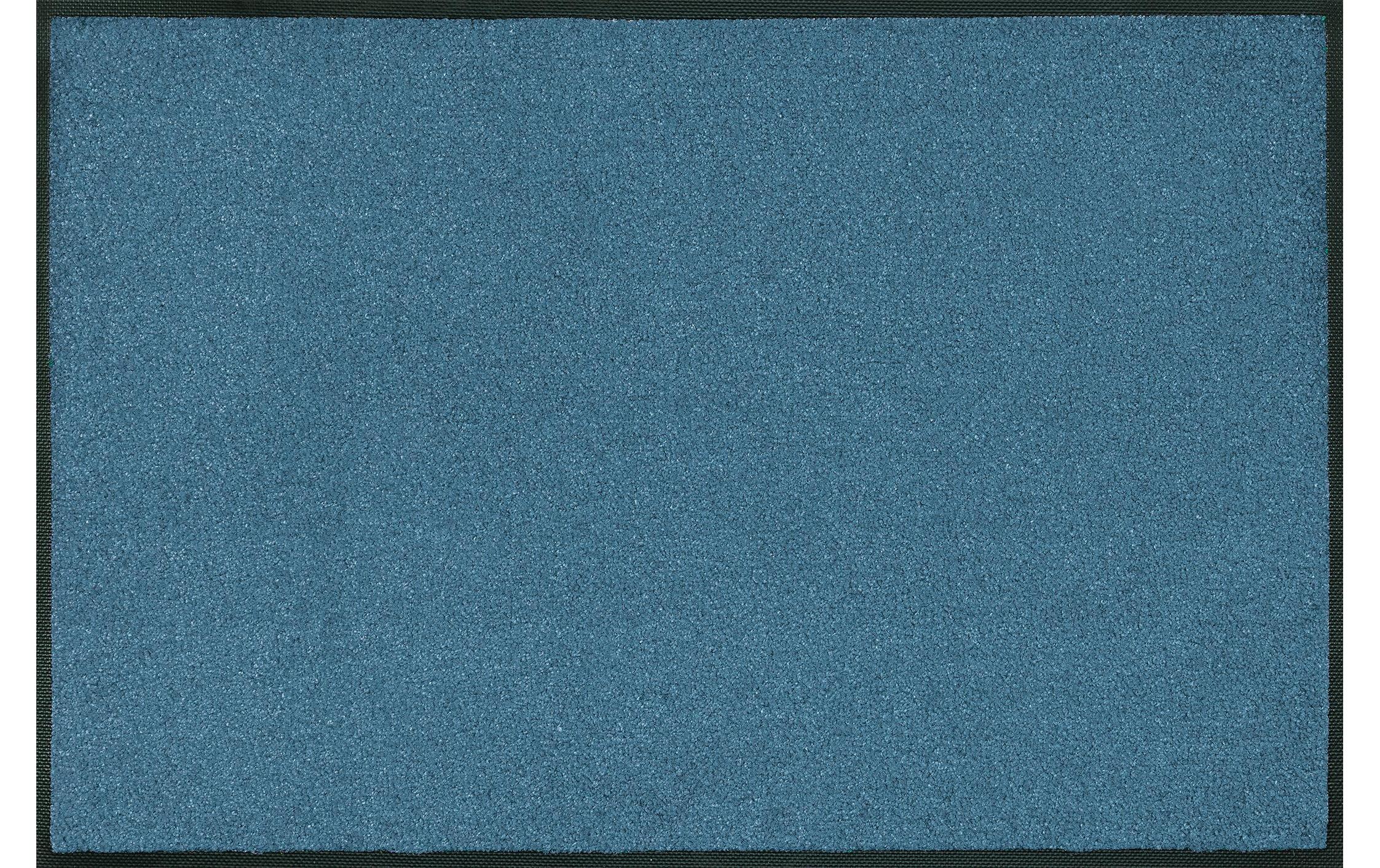 Image of wash+dry by Kleen-Tex Fussmatte "Stahlblau, 75 cm" quadratisch