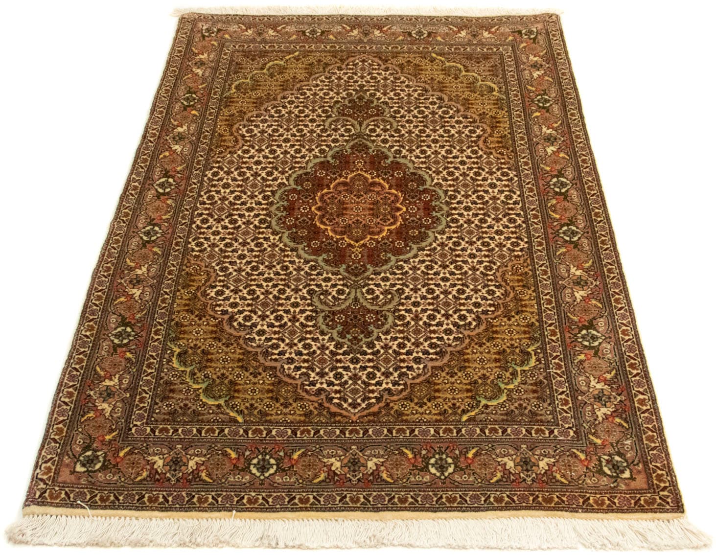 Teppich »Täbriz 50 Raj Teppich handgeknüpft beige«, rechteckig, handgeknüpft