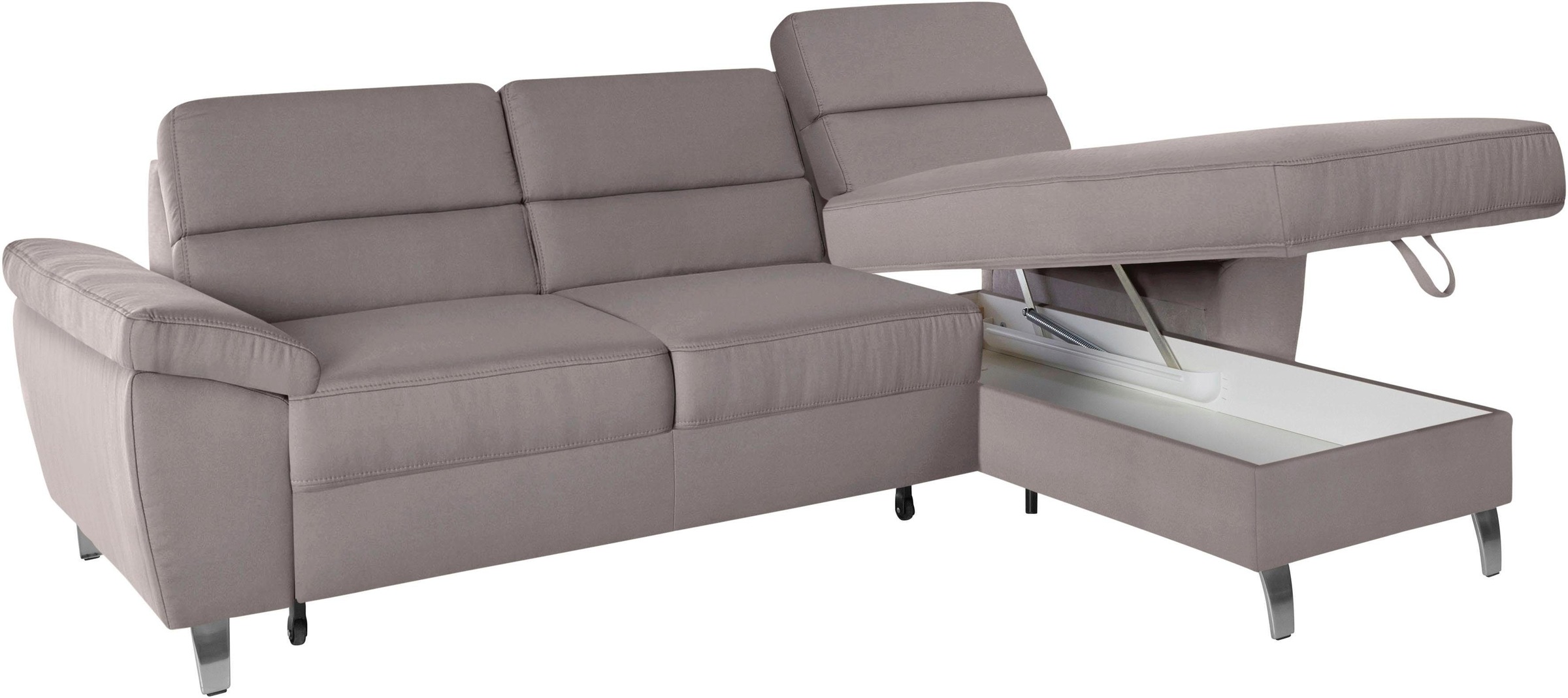 sit&more Ecksofa »Sorano L-Form«, wahlweise mit Bettfunktion und Bettkasten