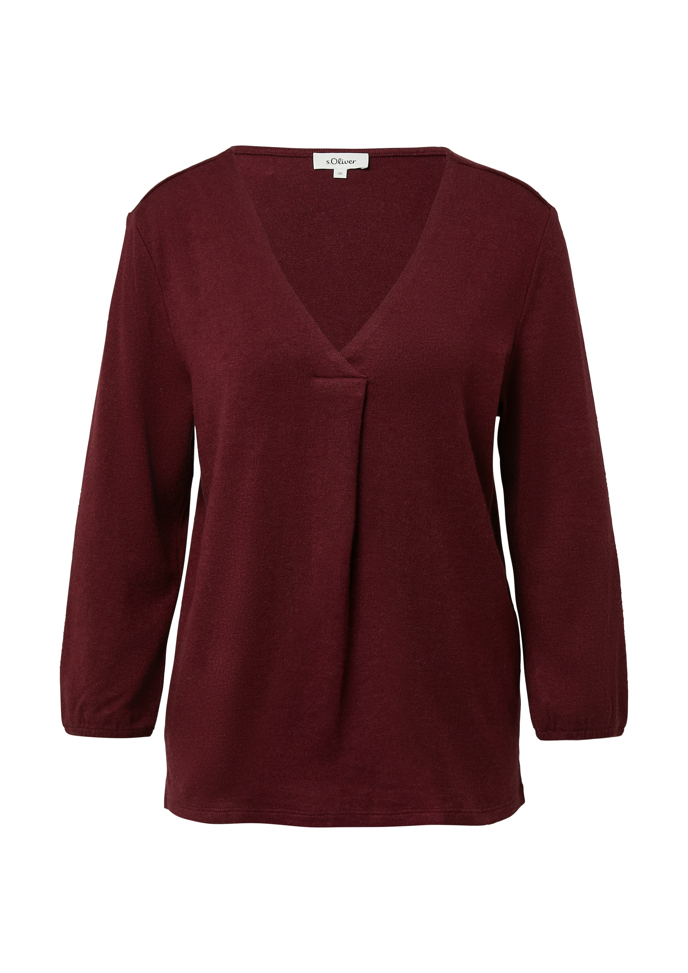 s.Oliver T-shirt à manches 3/4 mit V-Ausschnitt
