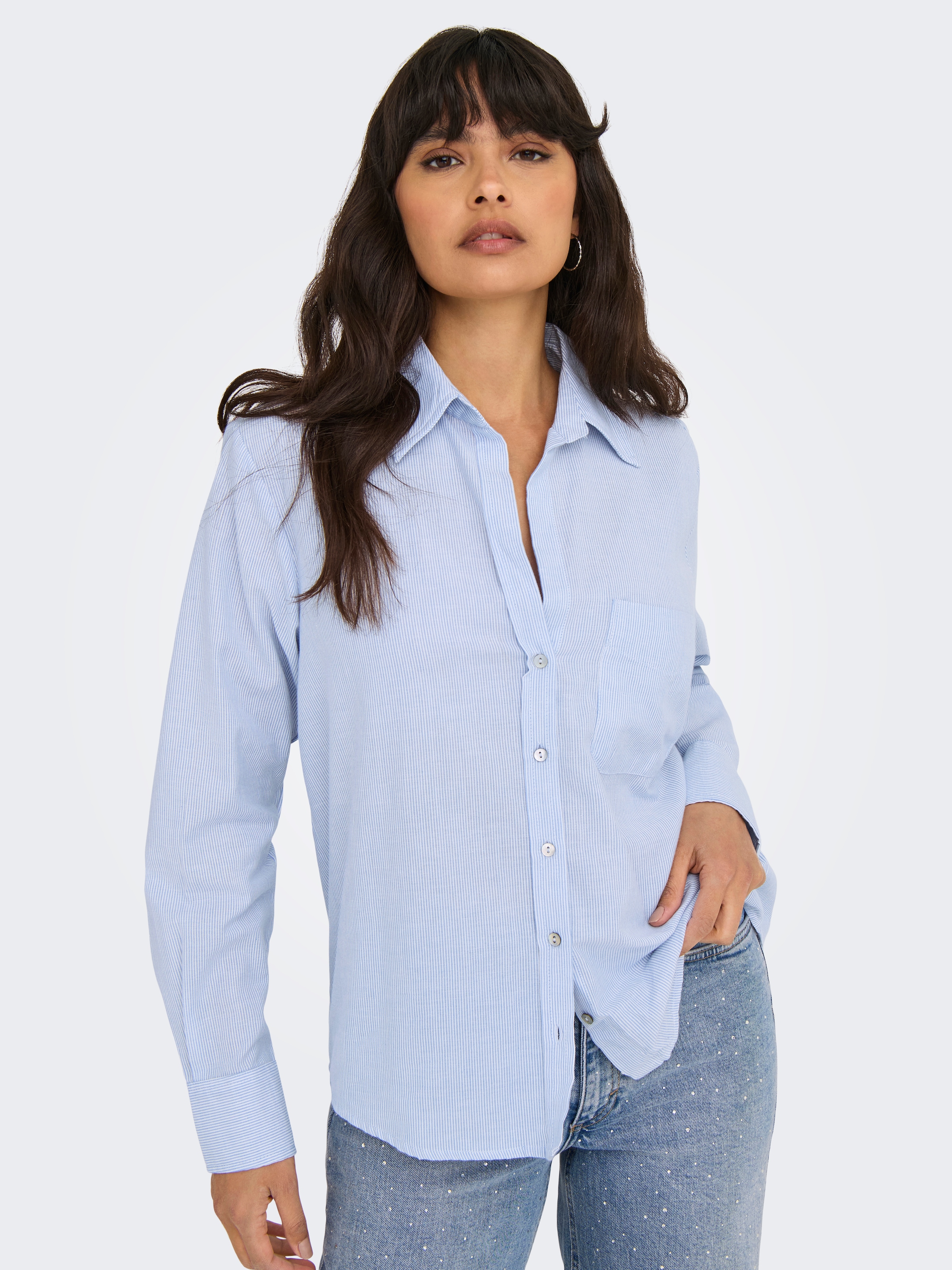Image of ONLY Hemdbluse "ONLALINA LIFE L/S STRIPE SHIRT WVN"