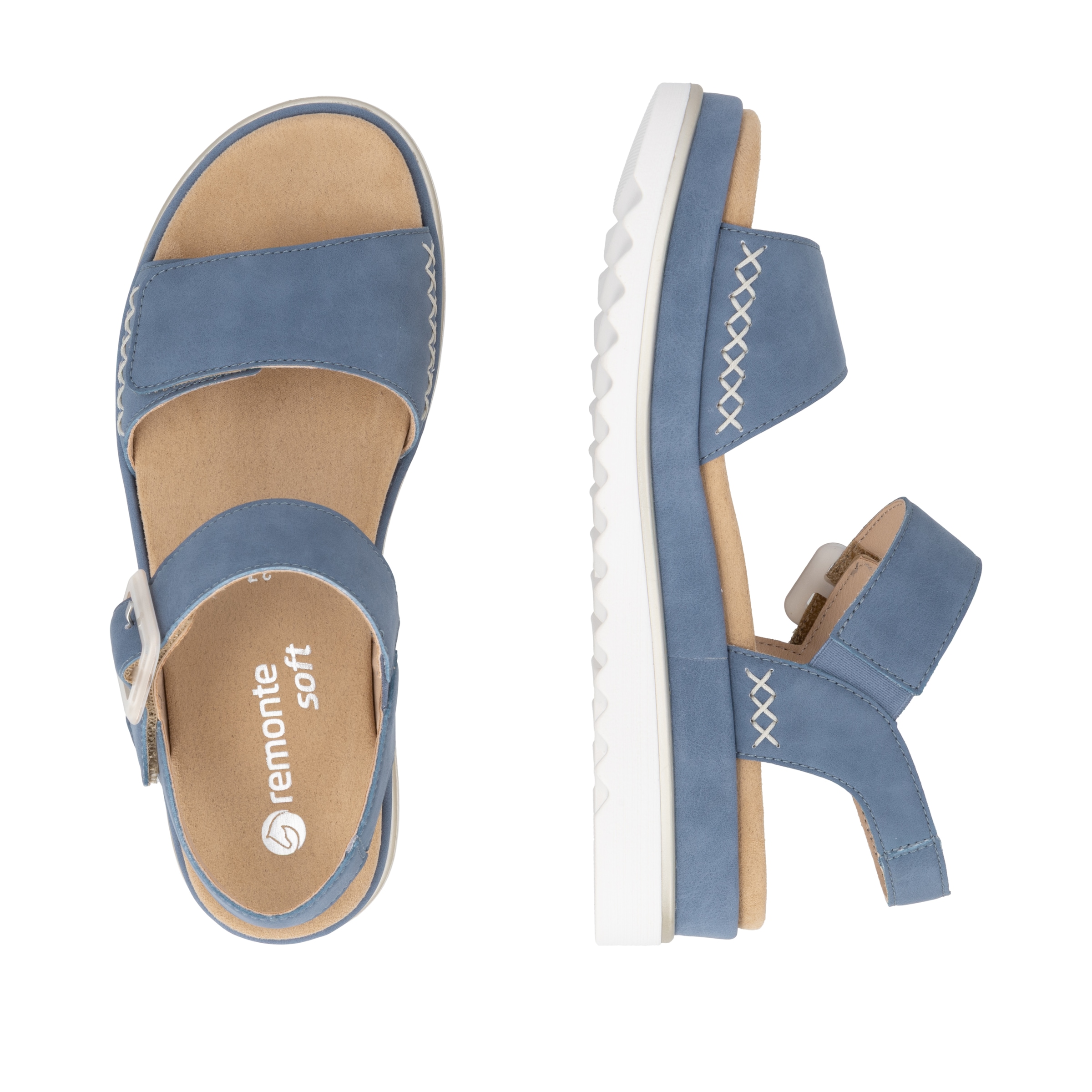 Remonte Sandales à plateforme  Chaussure d'été, sandale compensée avec fermetures velcro pratiques