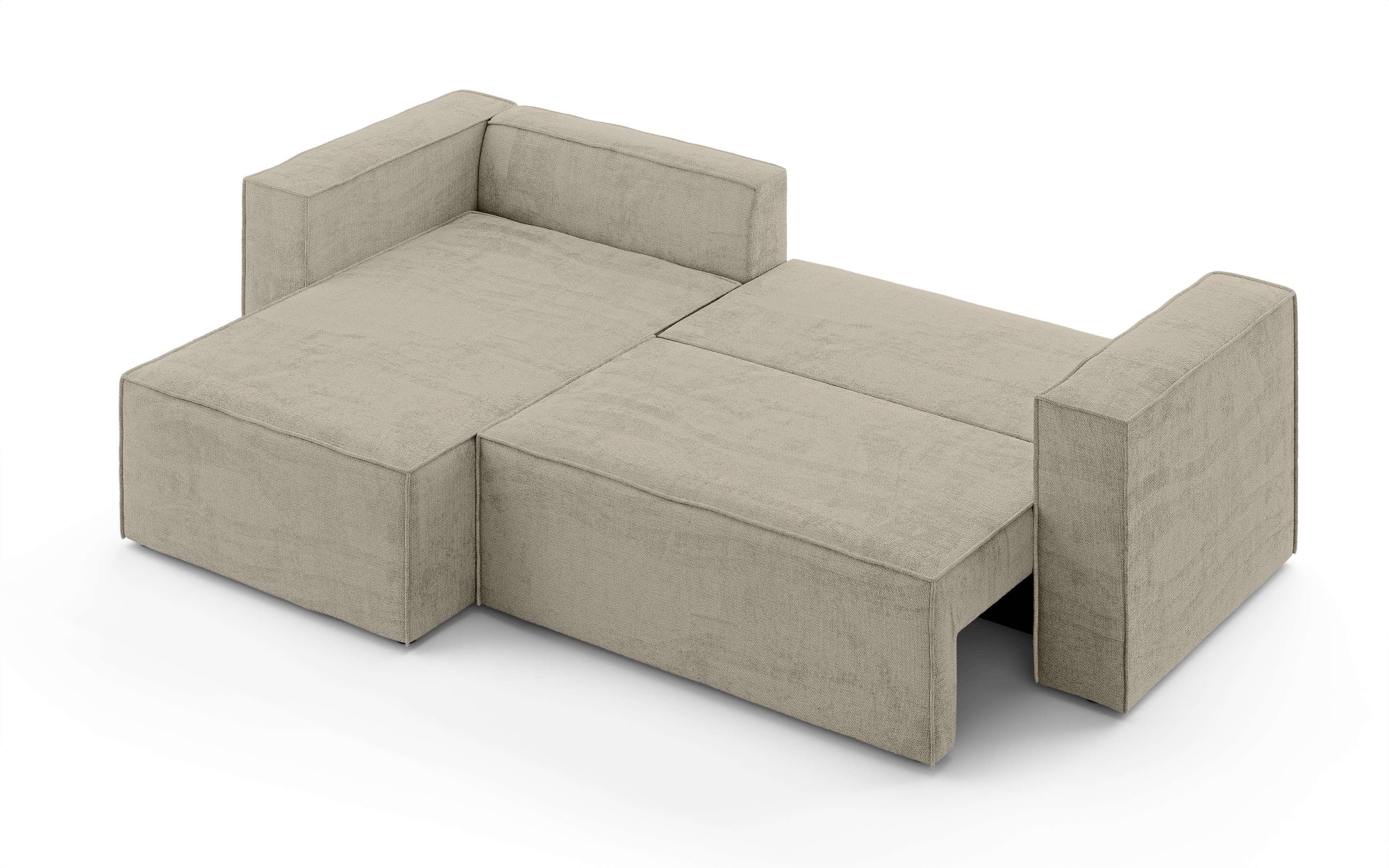 INOSIGN Ecksofa »LINCOLNVILLE mit Bettfunktion und Bettkasten, Masse B/H/T 244/76/150 cm«, L-Form mit Wellenunterfederung, Recamiere beidseitig montierbar