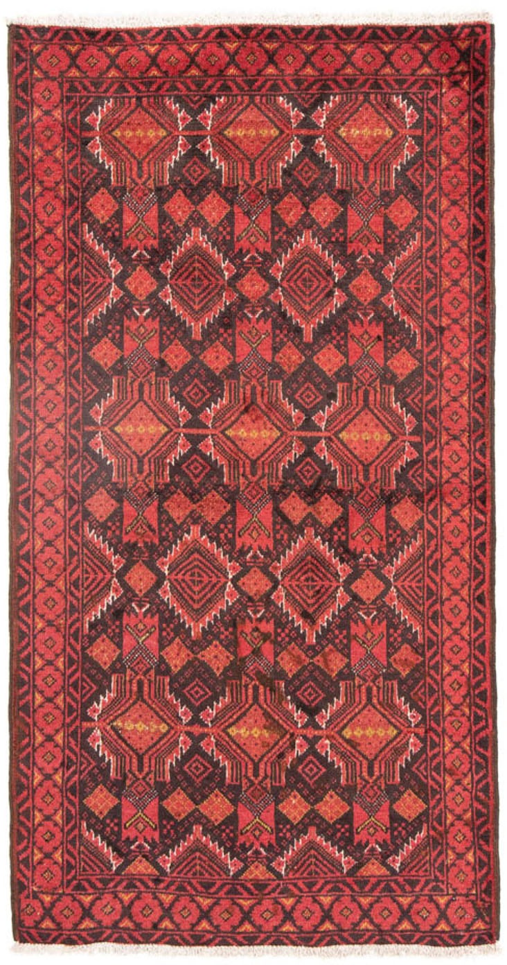 Image of morgenland Hochflor-Läufer »Belutsch Durchgemustert Rosso 190 x 104 cm«, rechteckig, 0,8 mm Höhe, Handgeknüpft bei Ackermann Versand Schweiz