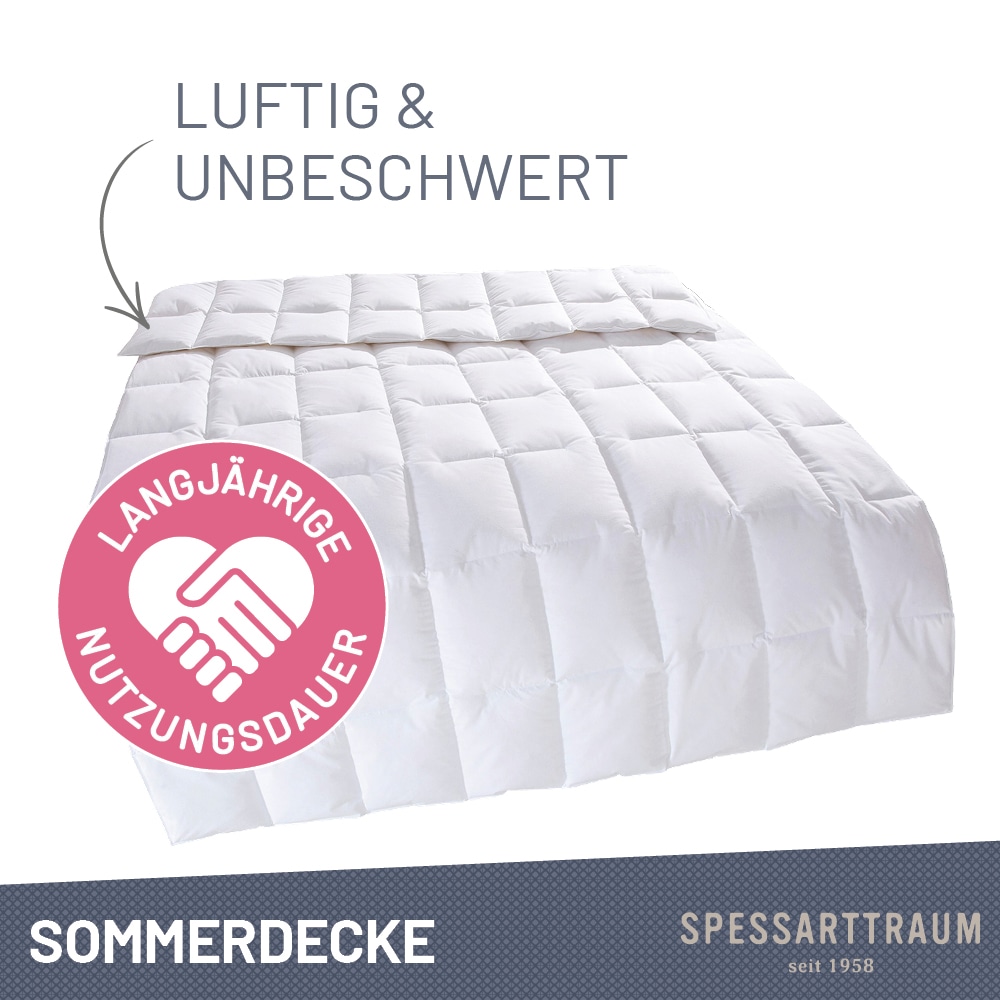 SPESSARTTRAUM Daunenbettdecke »Laax Bettdecke 135x200, 155x220 cm und  viele weitere Grössen« extraleicht Füllung 100% Daunen 1 Stk. tlg. Bettdecken Ganzjahresbettdecke, Winter, Sommer