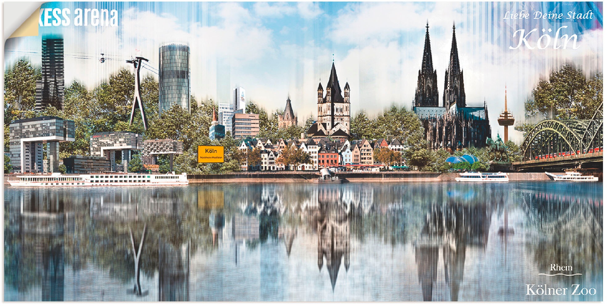 Image of Artland Wandbild »Köln Skyline Abstrakte Collage 20«, Deutschland, (1 St.), in vielen Grössen & Produktarten -Leinwandbild, Poster, Wandaufkleber / Wandtattoo auch für Badezimmer geeignet bei Ackermann Versand Schweiz