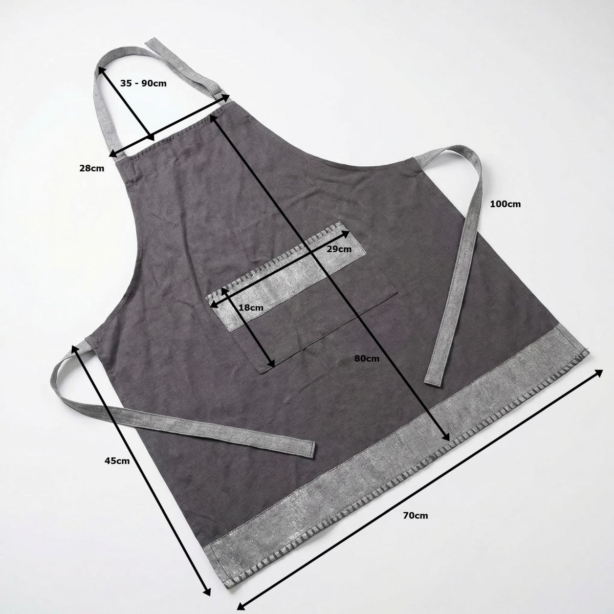 Home affaire Tablier de cuisine »Schürze grautöne 70x80cm« 1