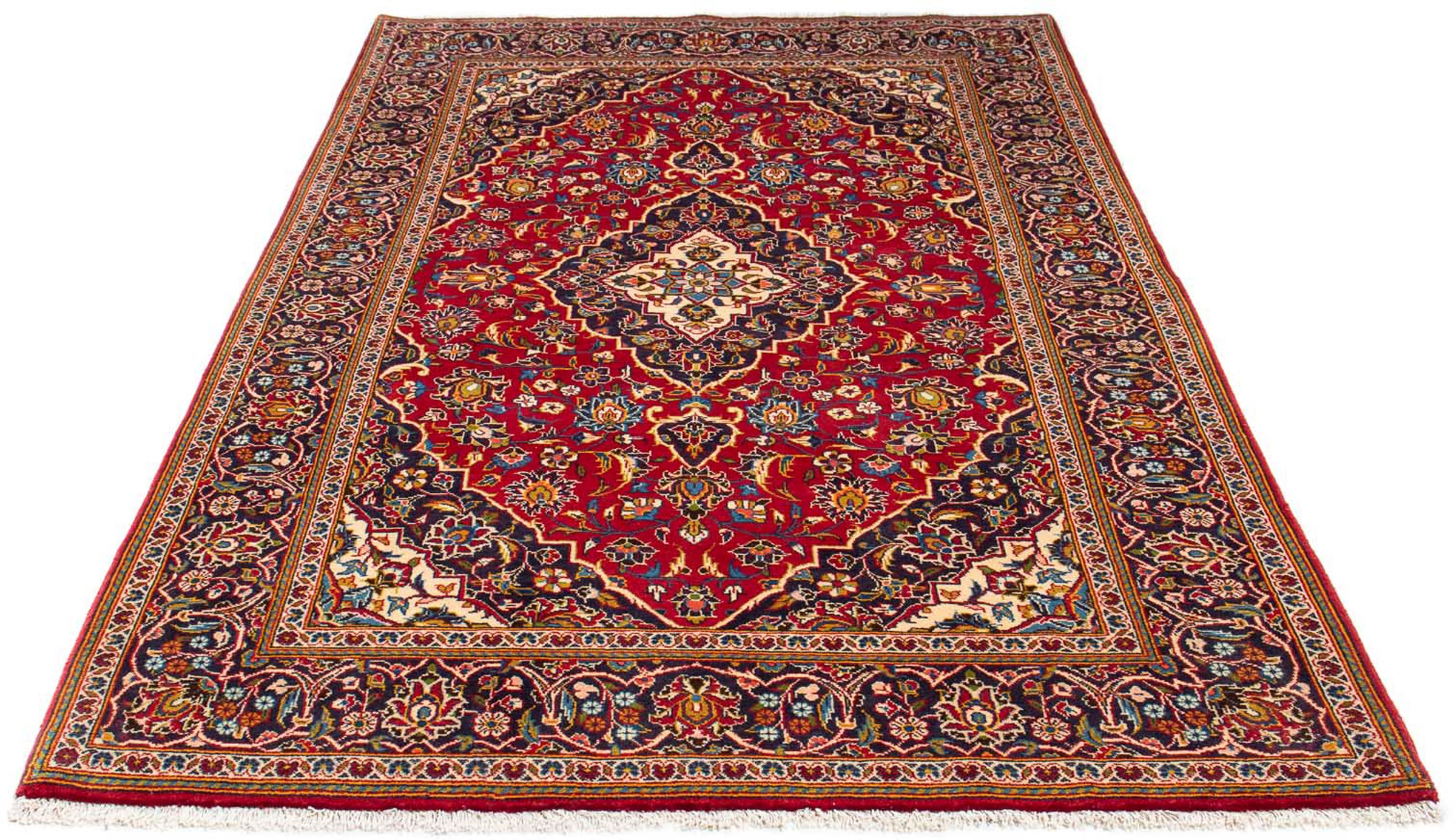 Image of morgenland Orientteppich »Perser - Keshan - 226 x 137 cm - rot«, rechteckig, 10 mm Höhe, Wohnzimmer, Handgeknüpft, Einzelstück mit Zertifikat bei Ackermann Versand Schweiz
