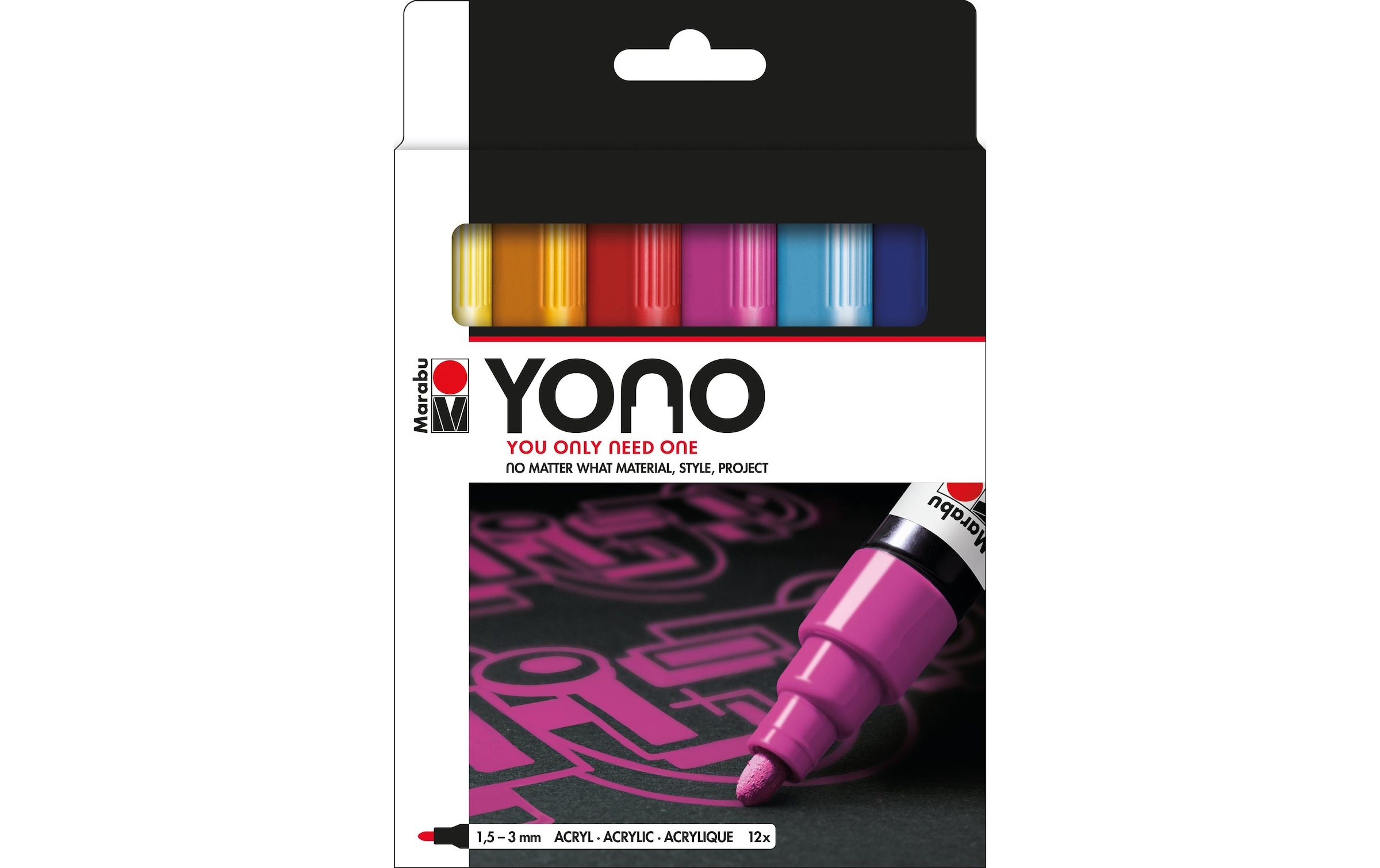 Acrylfarbe »YONO Set 15 - 3 mm 12-teilig Mehrfarbig«