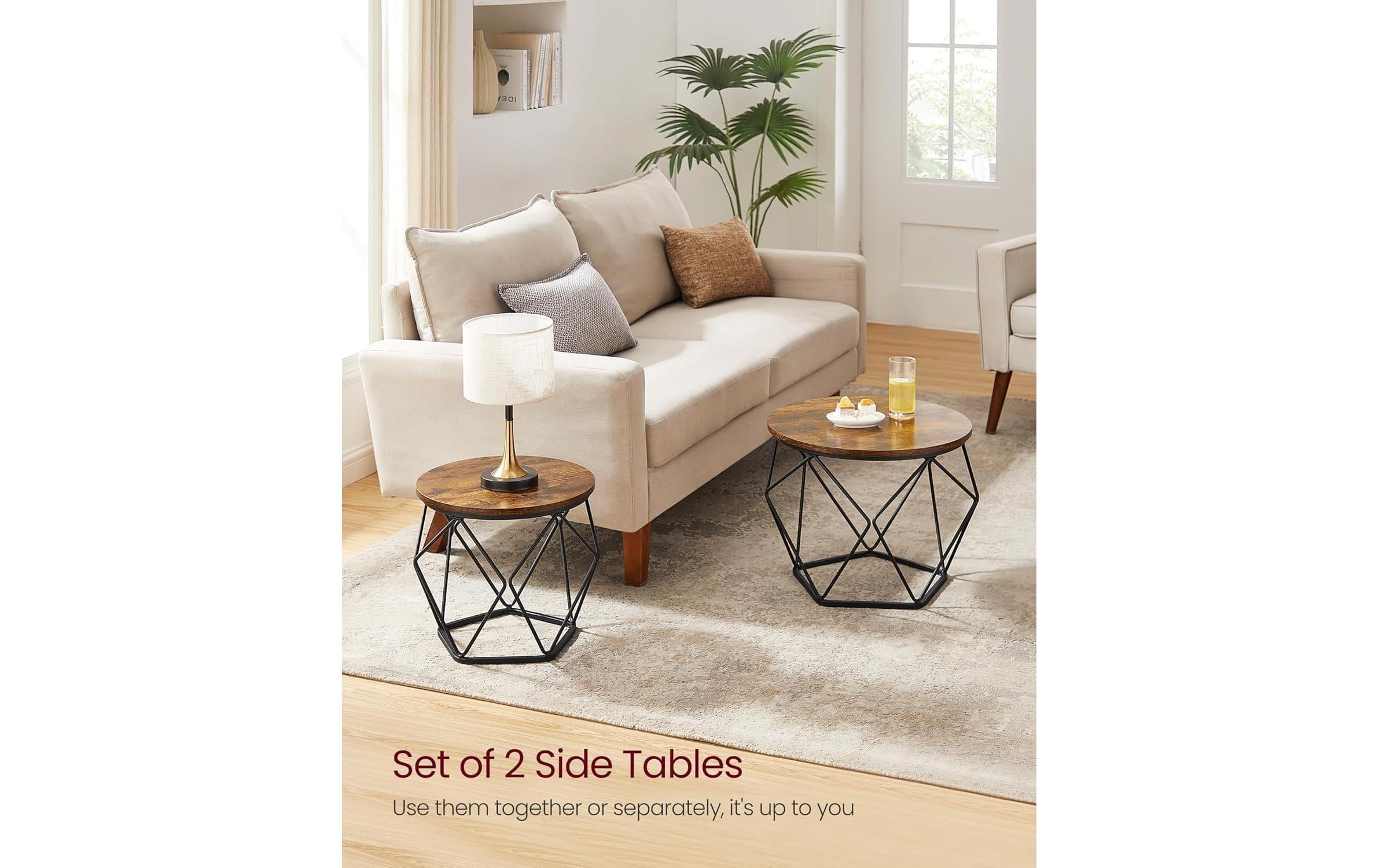 VASAGLE Couchtisch »2 Stück 60 x 40 cm/50 cm«