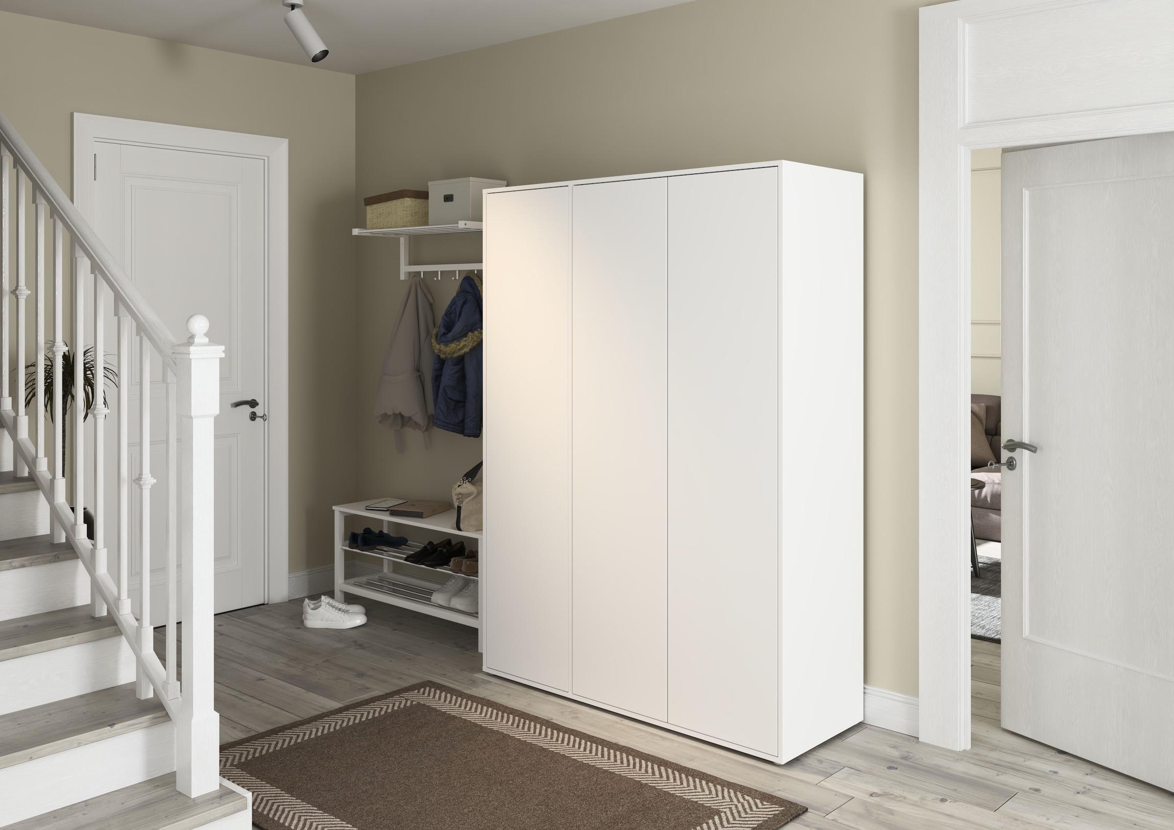 rauch Armoire à portes battantes »Kleiderschrank Schrank Garderobe Wäscheschrank NABILA viel Stauraum« En 3 configurations différentes BASIC/CLASSIC/PREMIUM,  en 2 largeurs avec fonction Push-to-Open TOPSELLER MADE IN GERMANY