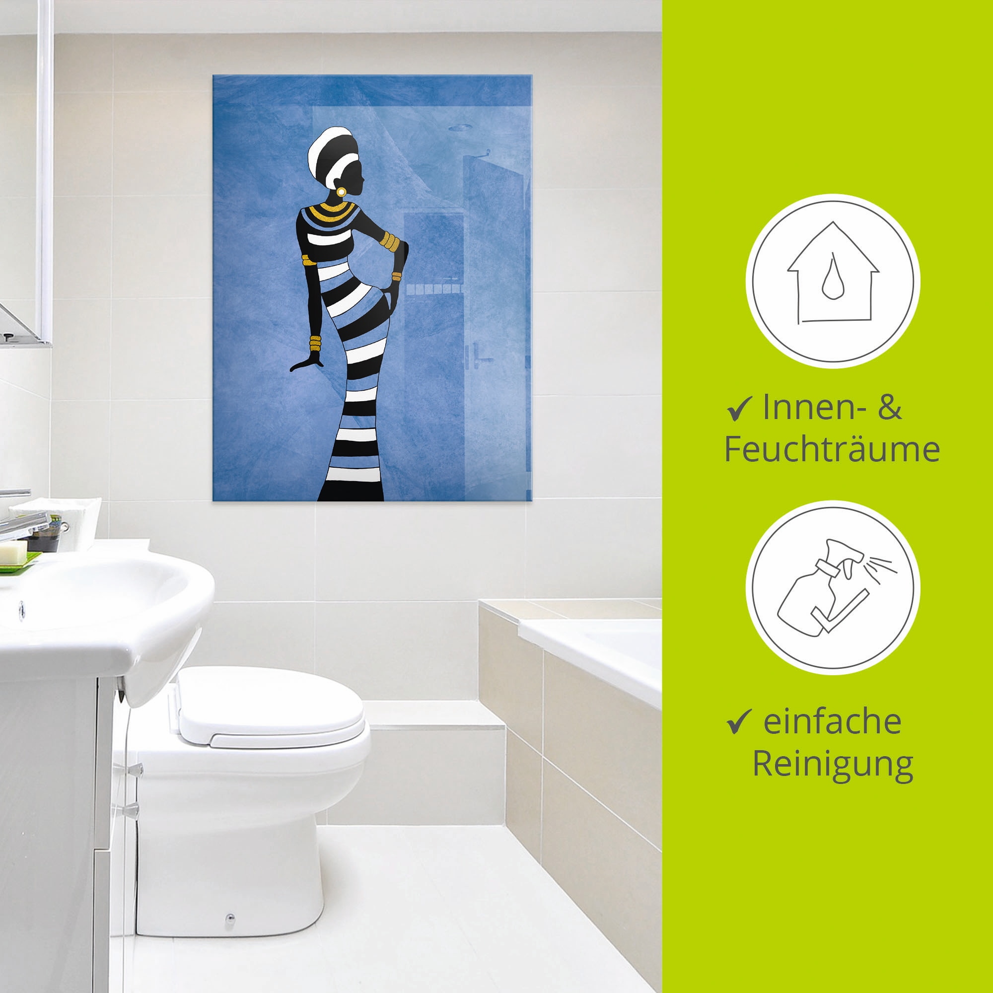 Artland Tableau en verre »Afrikanische Frau« 1 cuis tlg. in verschiedenen Grössen