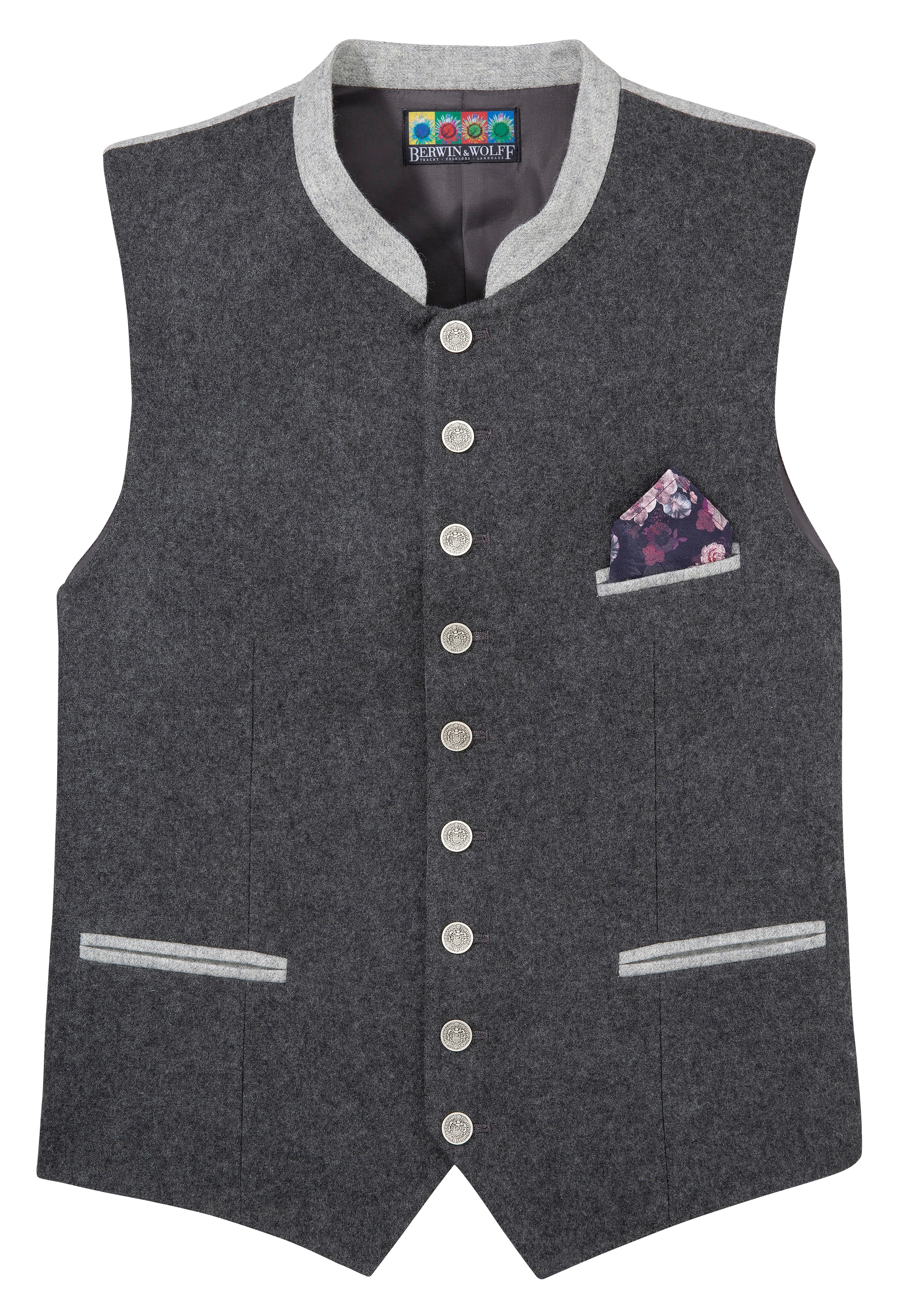 Image of Berwin & Wolff Trachtenweste, Herren, in festlicher Wolloptik mit Stecktuch bei Ackermann Versand Schweiz