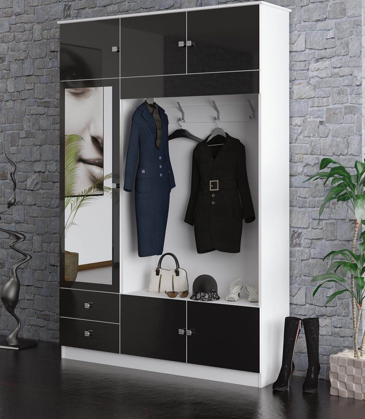 borchardt Möbel Garderobenschrank »Kompakta«, Höhe 202 cm