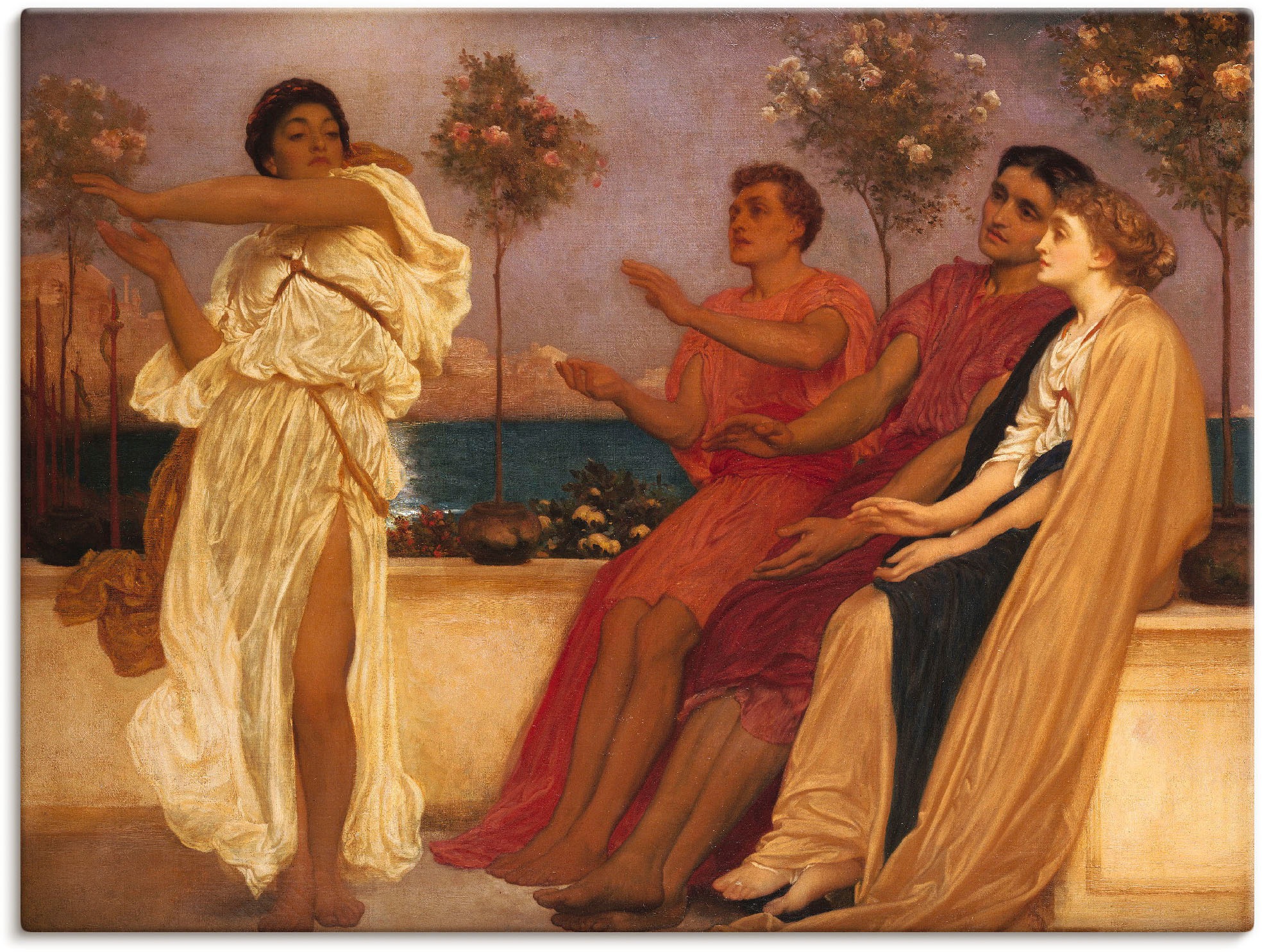 Image of Artland Wandbild »Tanzendes griechisches Mädchen.«, Gruppen & Familien, (1 St.), in vielen Grössen & Produktarten -Leinwandbild, Poster, Wandaufkleber / Wandtattoo auch für Badezimmer geeignet bei Ackermann Versand Schweiz