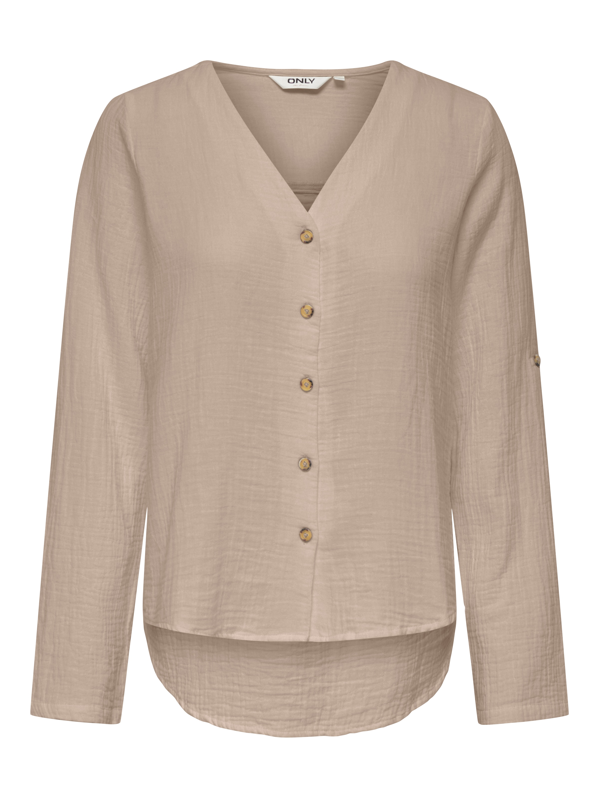 ONLY Blouse à manches longues »ONLTHYRA LIFE V-NECK L/S SHIRT NOOS WVN« Coton, coupe regular fit