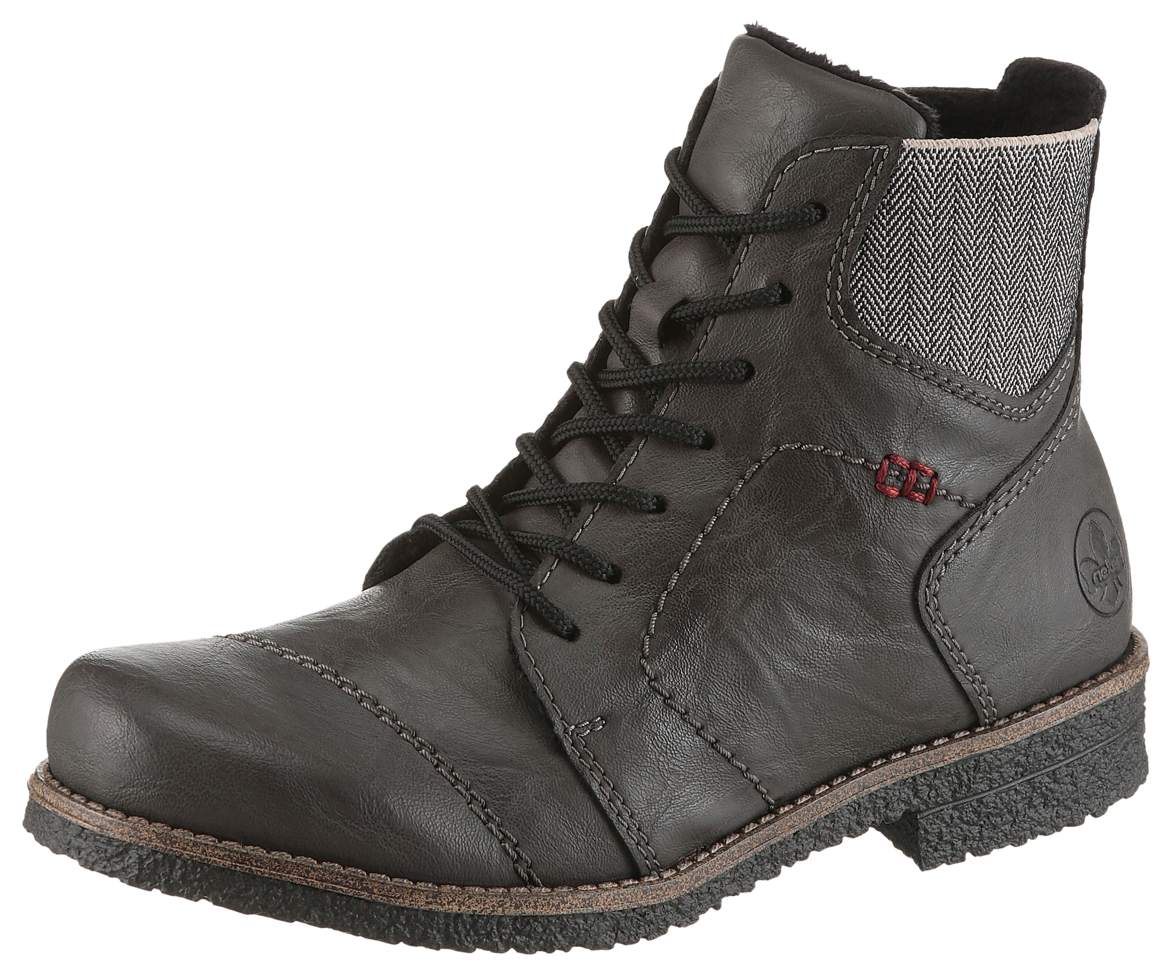 Image of Rieker Schnürstiefelette Schnürboots, Herbststiefelette, Blockabsatz, mit weicher Innensohle