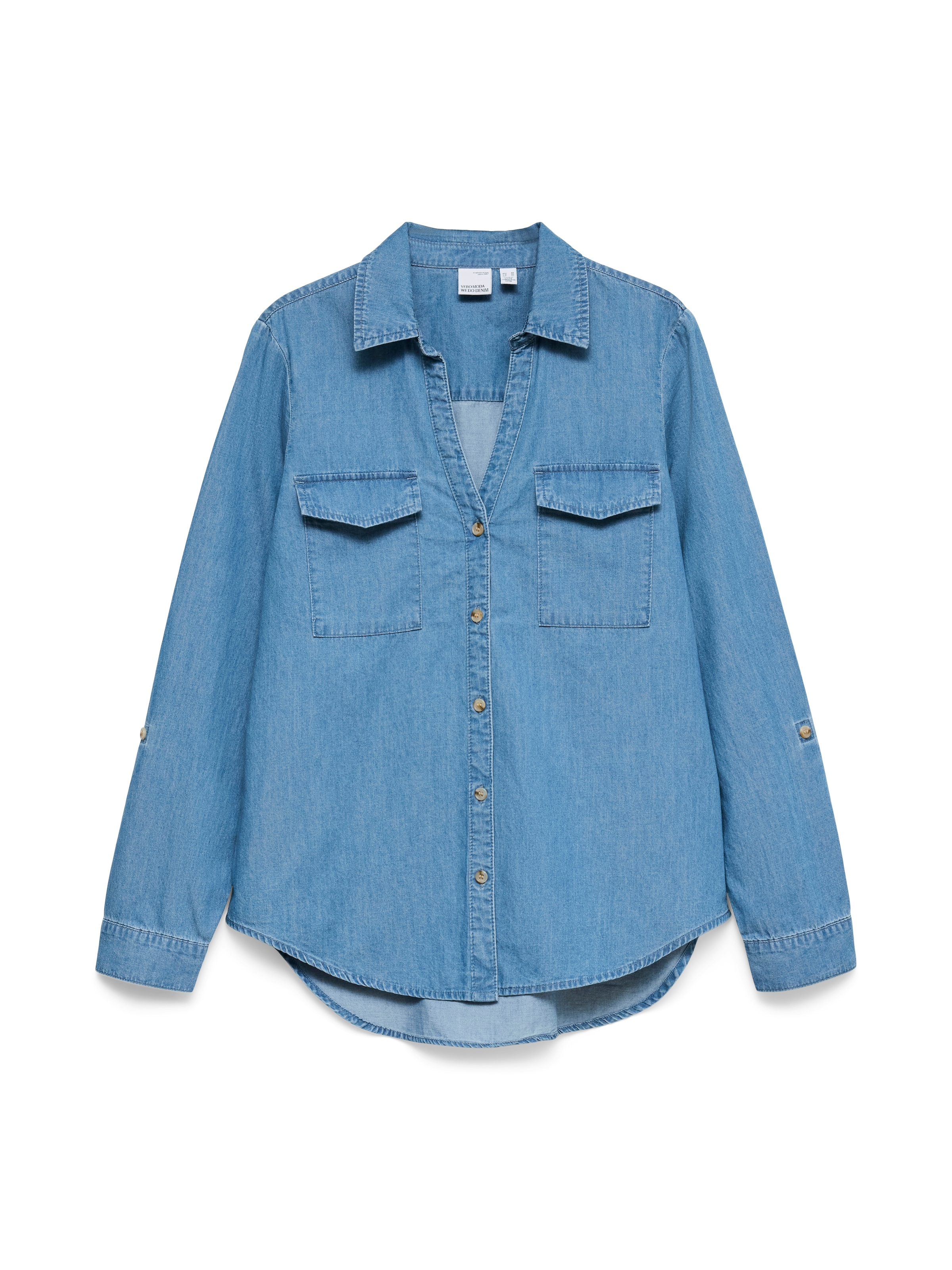 Vero Moda Blouse en jean »VMBUMPY LS LOOSE POCKET DNM SHIRT NOOS« Coton