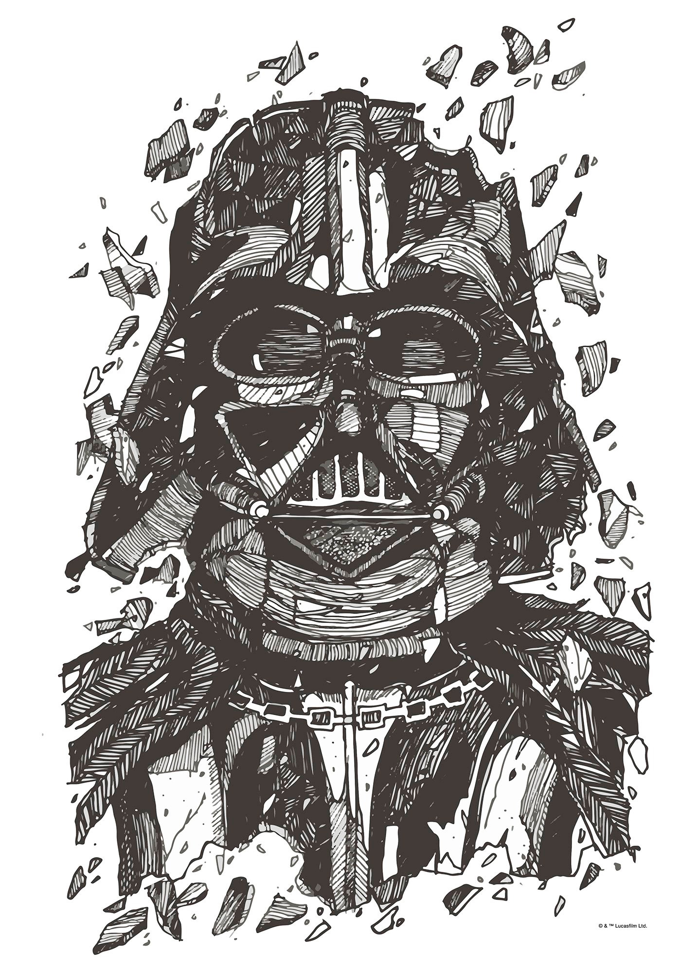 Komar Wandbild »Star Wars Darth Vader Drawing«, (1 St.), Kinderzimmer, Schlafzimmer, Wohnzimmer