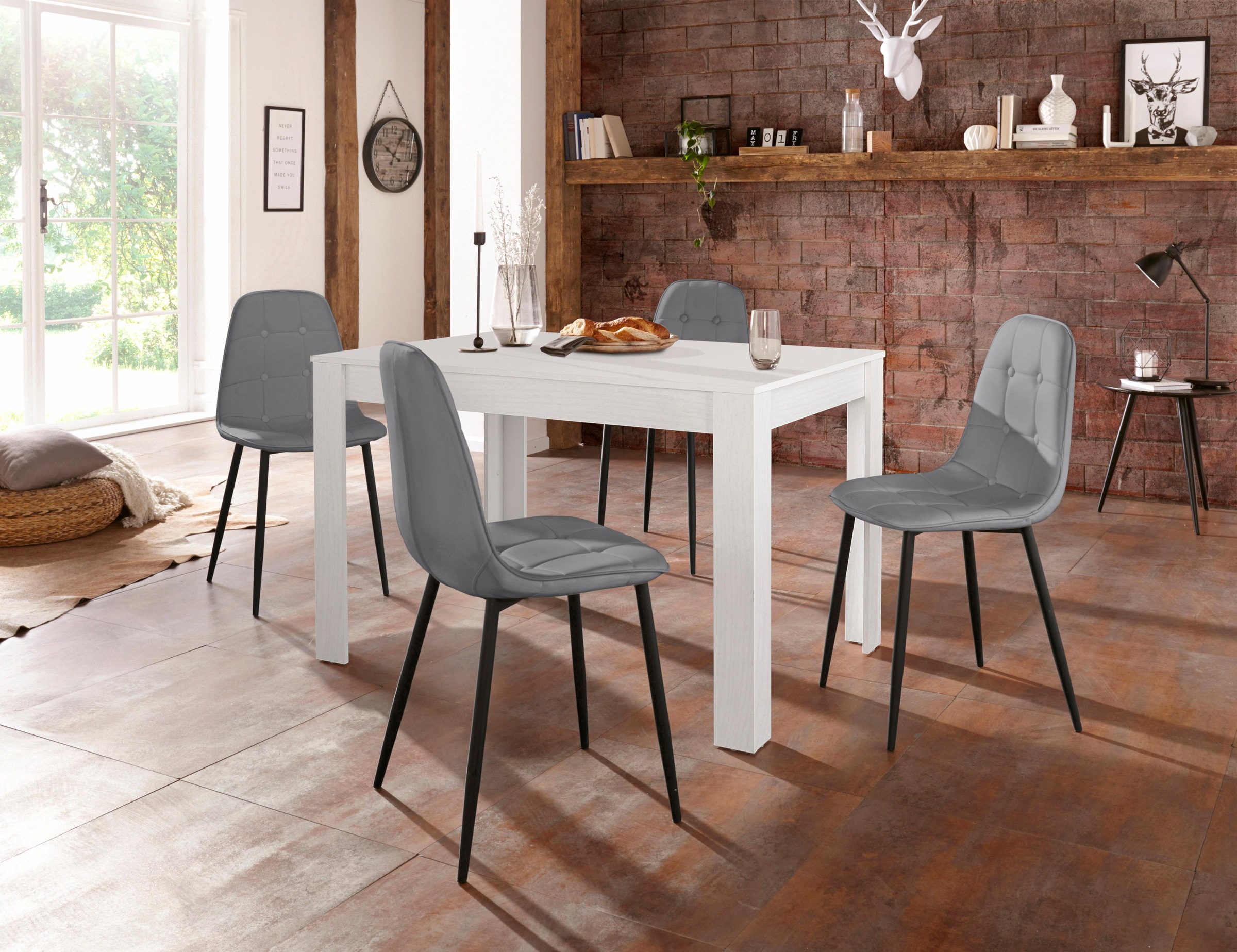 Image of GOODproduct Essgruppe Set, 5 Stk. tlg. mit Esstisch 120 cm breit