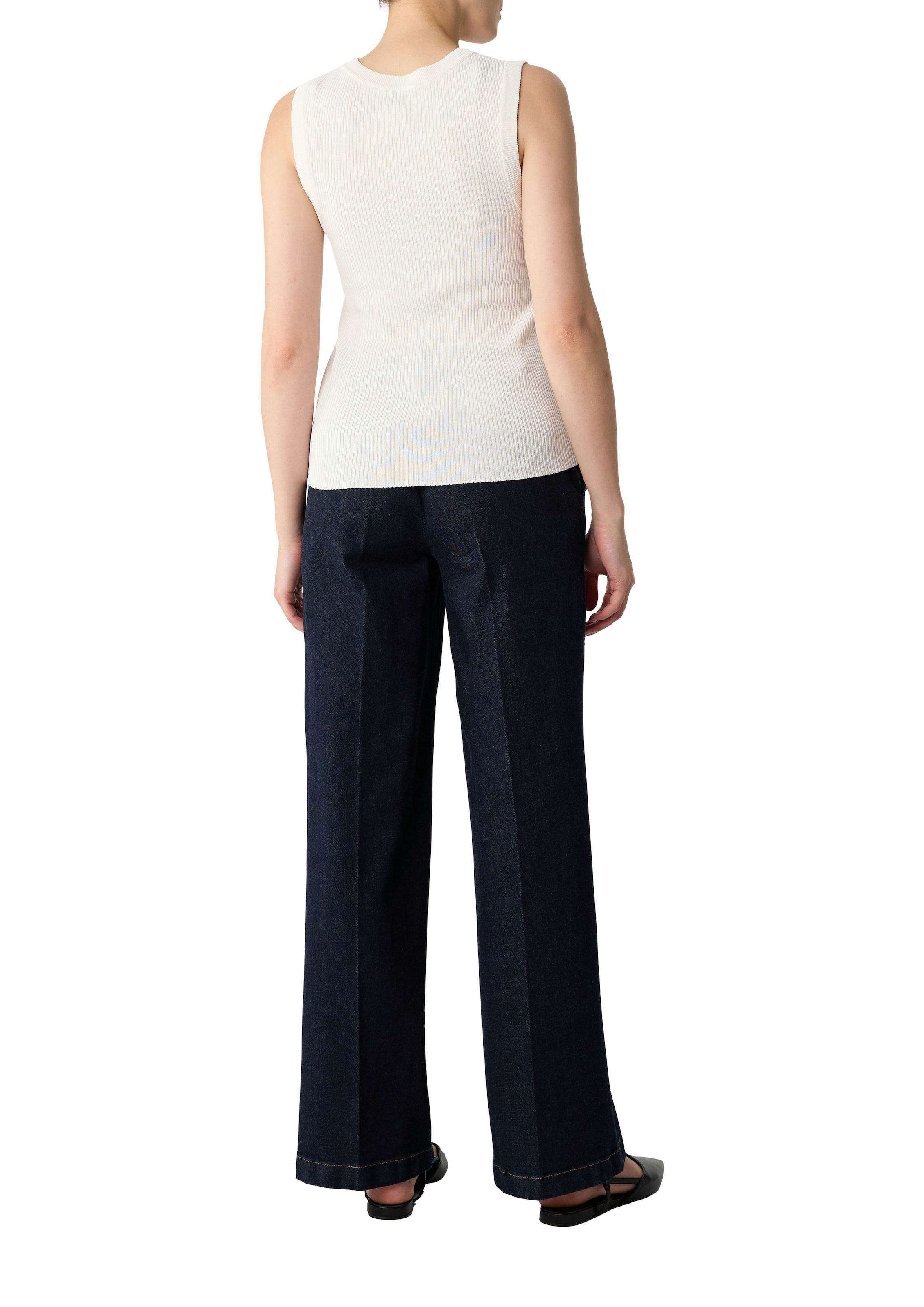 Comma Top en tricot en mélange viscose coupe slim