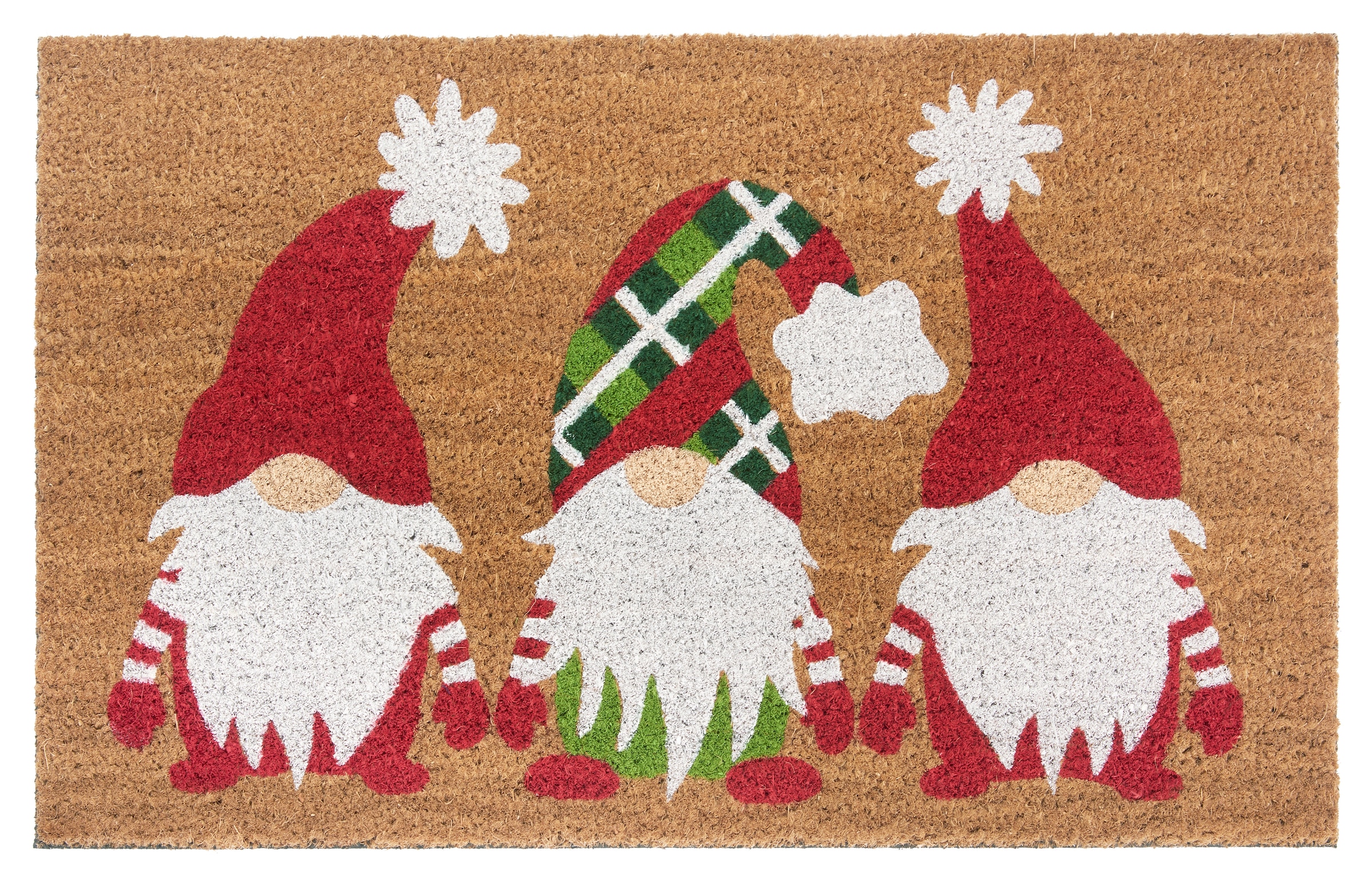 Image of HANSE Home Fussmatte "Mix Mats Kokos Christmas Gnomes, Türmatte" rechteckig 15 mm Höhe Weihnachten, Schmutzfangmatte, Outdoor, Rutschfest, Innen, Kokosmatte
