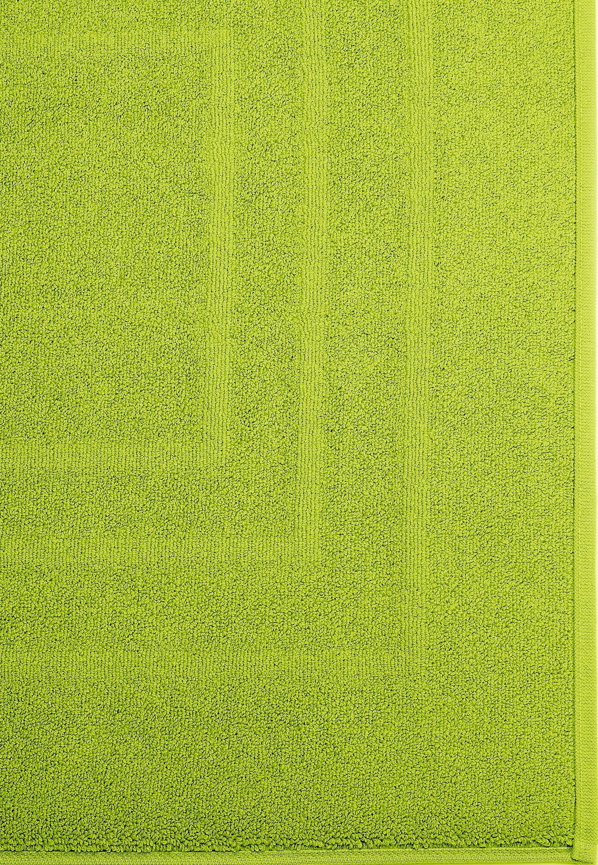 Vossen Badematte »Feeling« Höhe 10 mm beidseitig nutzbar | fussbodenheizungsgeeignet Badteppich, Uni-Farben, mit Bordüre, Hoch-Tief Effekt, reine Baumwolle