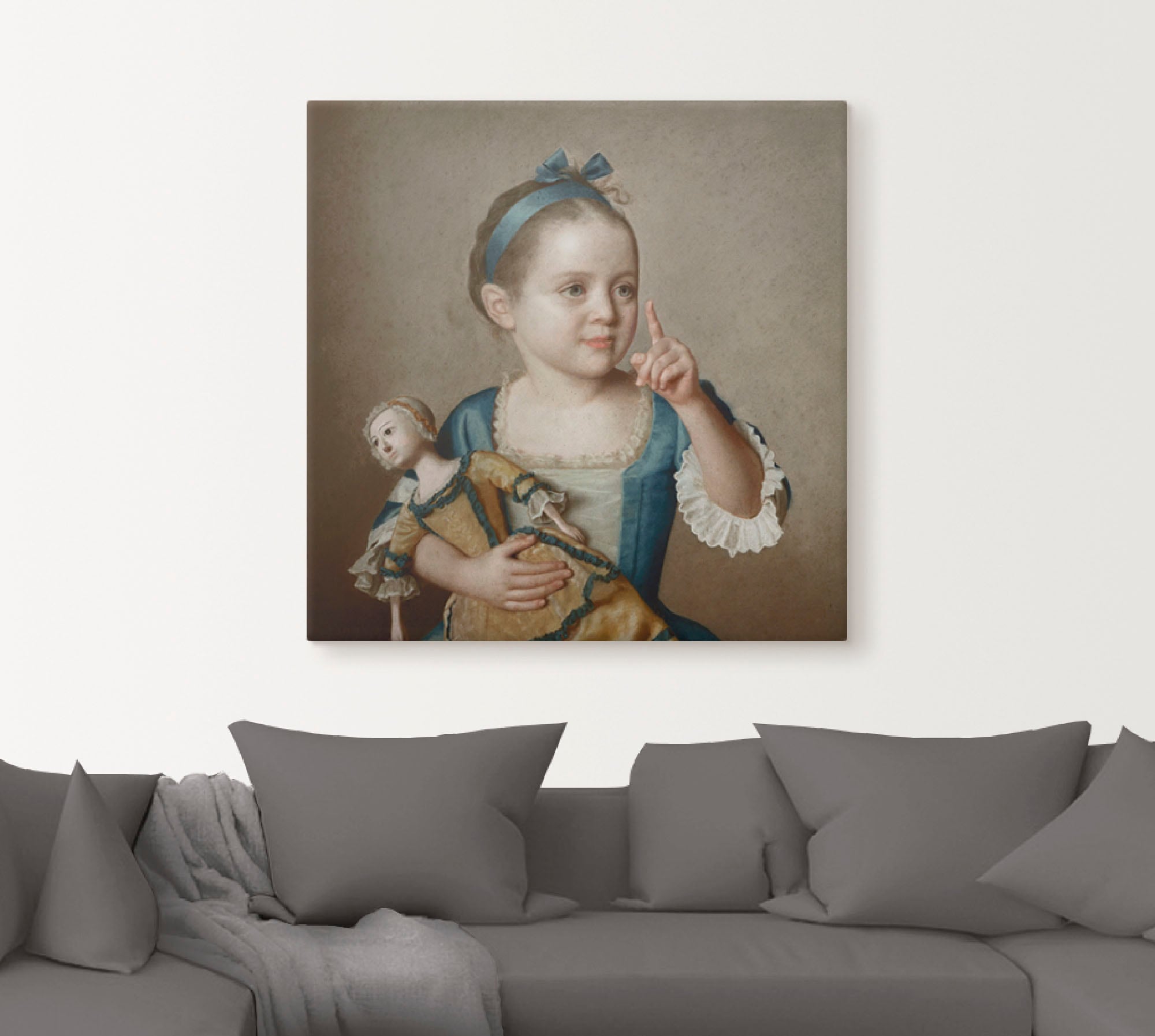 Artland Wandbild »Mädchen mit Puppe.«, Kind, (1 St.), als Leinwandbild, Poster in verschied. Grössen
