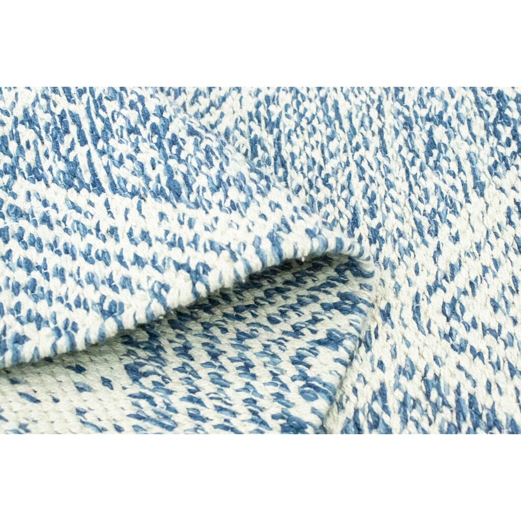 morgenland Wollteppich »Kelim Teppich handgewebt blau«, rechteckig, 6 mm Höhe, Kurzflor