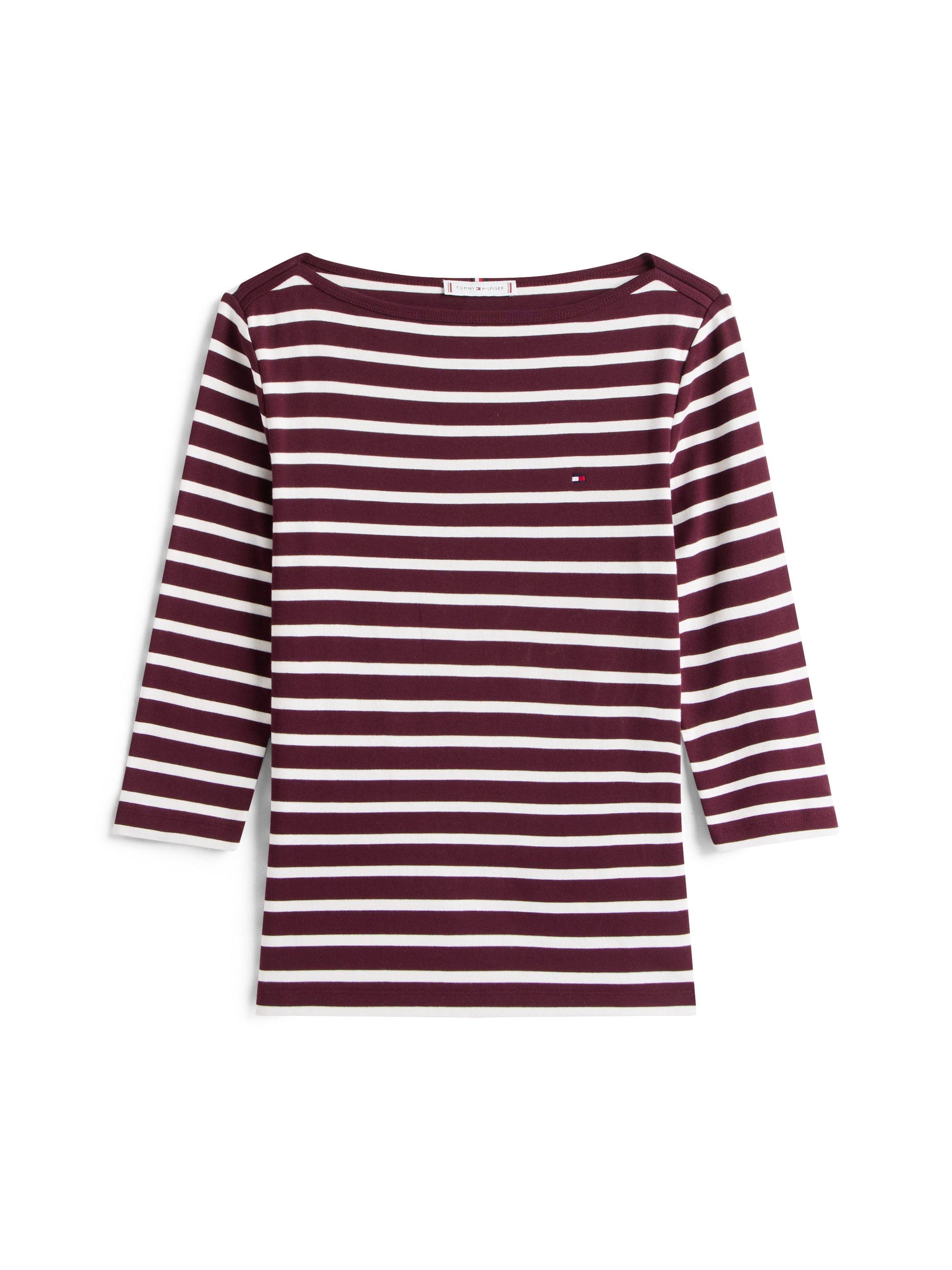 Tommy Hilfiger 3/4-Arm-Shirt »NEW CODY SLIM BOAT-NK 3/4SLV mit U-Boot und Streifen«, gestreift, casual, slim fit, Baumwolle, U-Boot-Ausschnitt