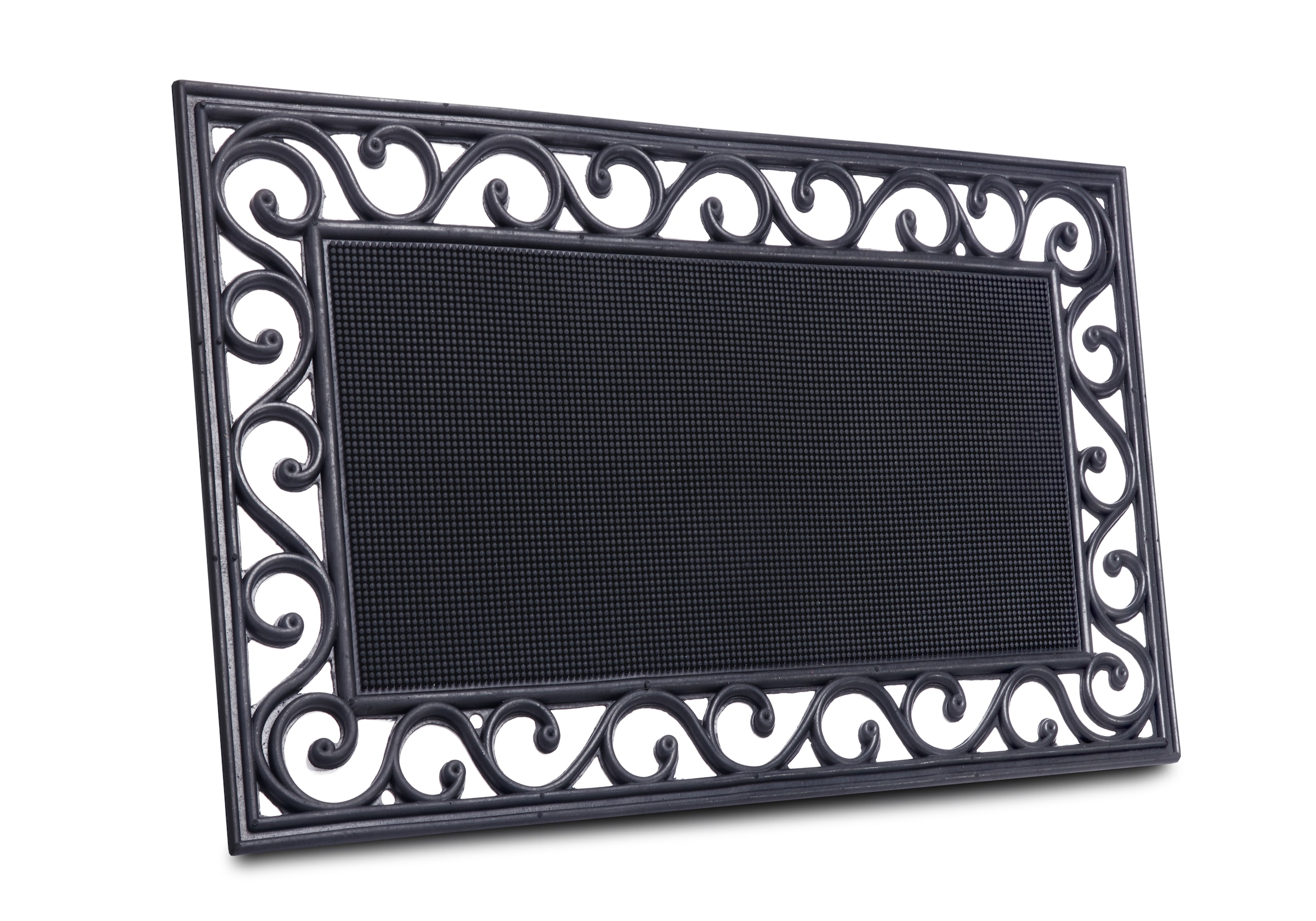 Image of HANSE Home Fussmatte "Mix Mats Gusseisen-Optik Gummi Center, Türmatte" rechteckig 8 mm Höhe Strapazierfähig, pflegeleicht, robust, wetterfest, UV-beständig
