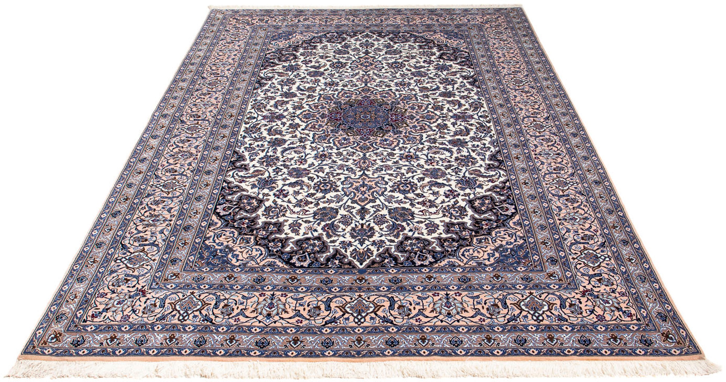 Image of morgenland Orientteppich »Perser - Nain - Premium - 230 x 156 cm - beige«, rechteckig, 6 mm Höhe, Wohnzimmer, Handgeknüpft, Einzelstück mit Zertifikat bei Ackermann Versand Schweiz