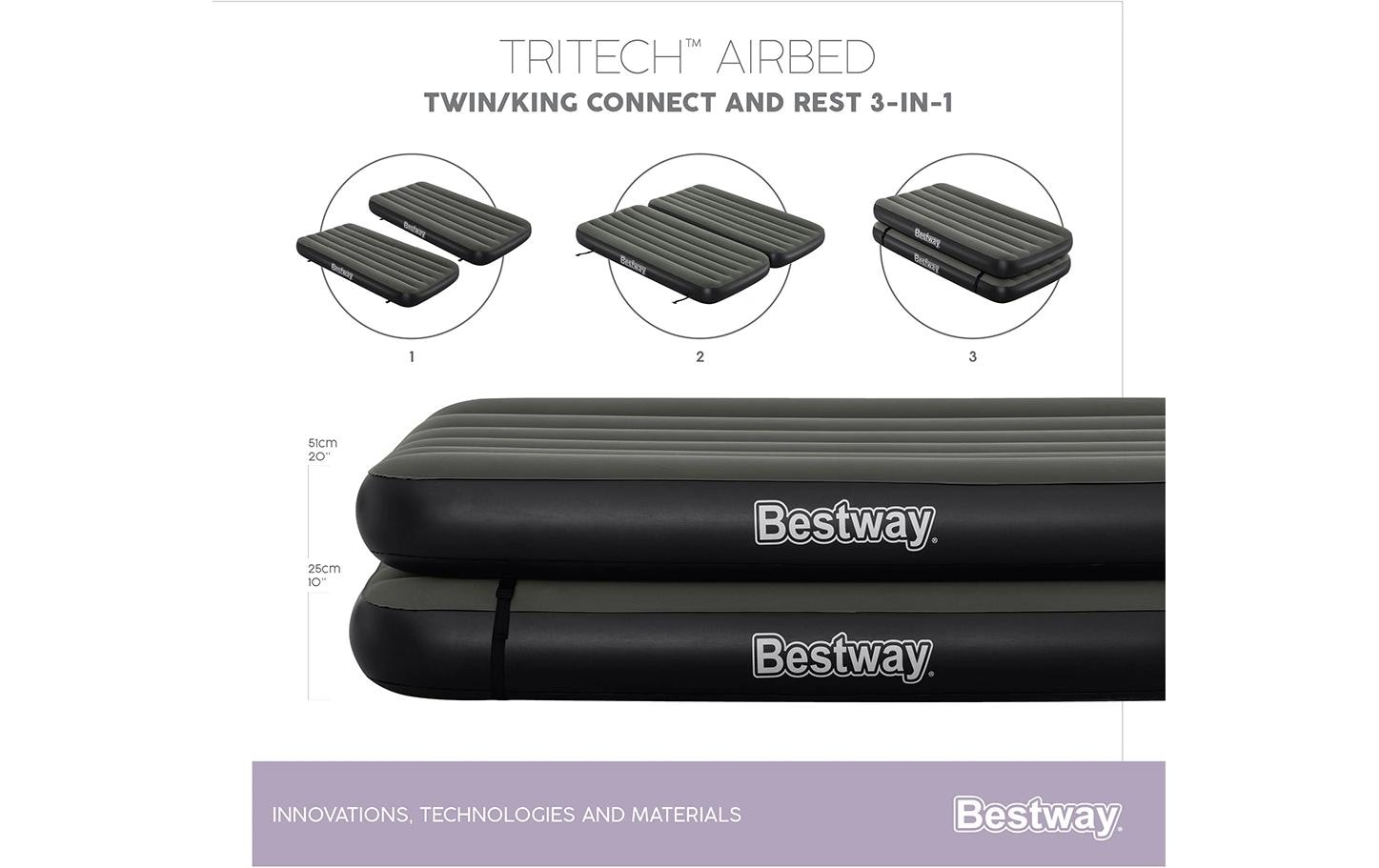 Bestway Luftbett »Twin/Queen, 3 in 1 188 x 99 cm«