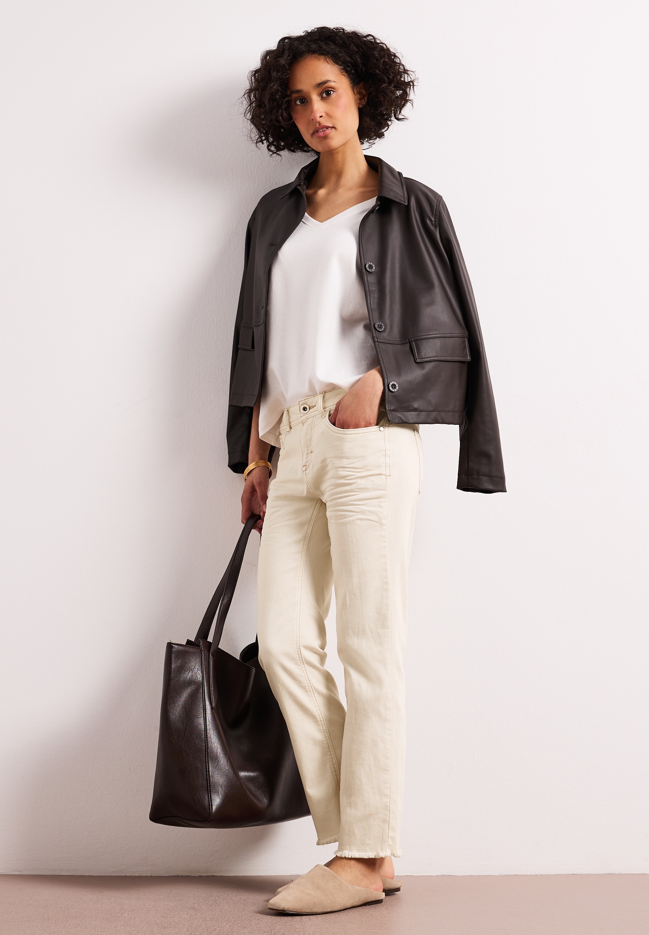 Image of STREET ONE Straight-Jeans "Style Tilly" mit offenem Saum