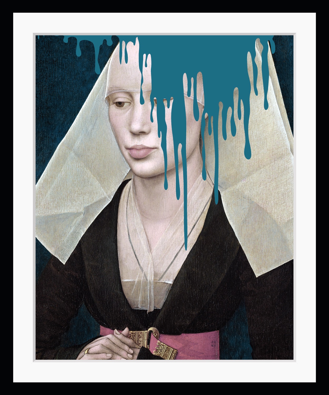 Image of queence Bild "Nathalie mit Farbklecks" Bilder von Frauen Frau Gemälde Historische Persönlichkeiten Kunst HD Premium Poster-Druck inkl. Holzrahmen