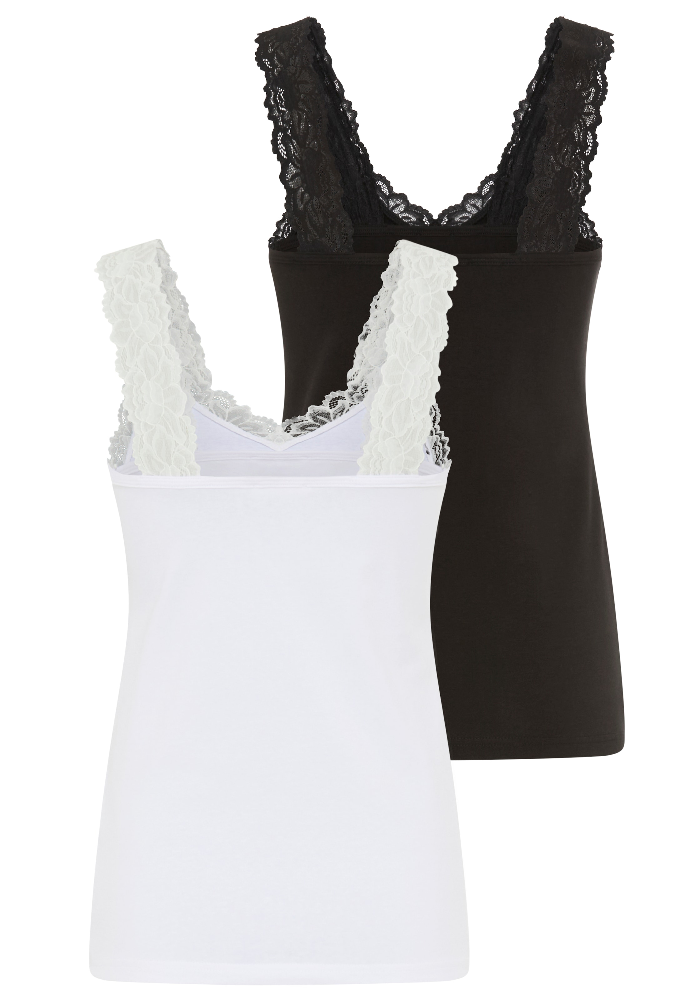 Tamaris Top en dentelle mit femininen V-Ausschnitt, figurbetont