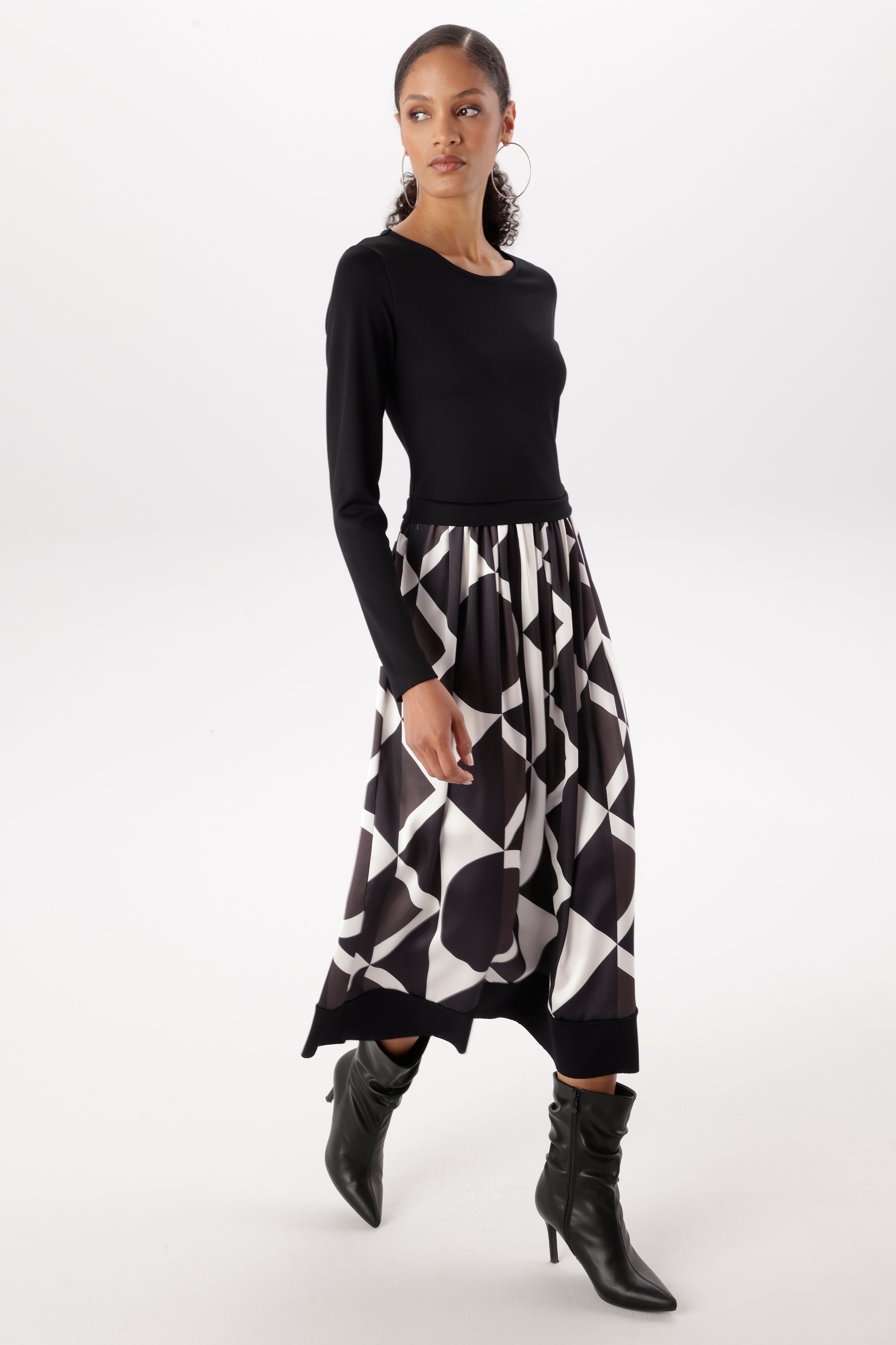 Image of Aniston SELECTED Midikleid im Materialmix - NEUE KOLLEKTION